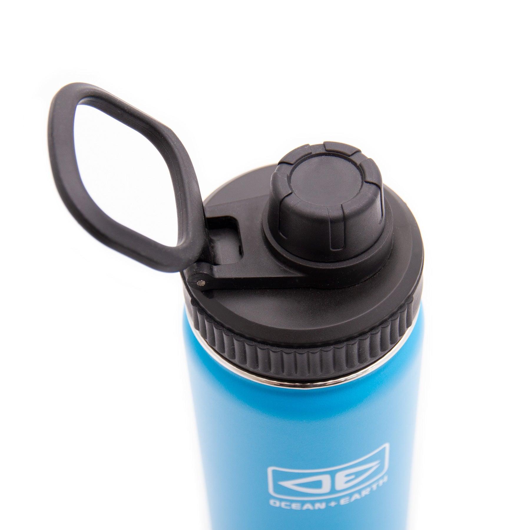 Insulated Screw Top Flask - Blue Side View