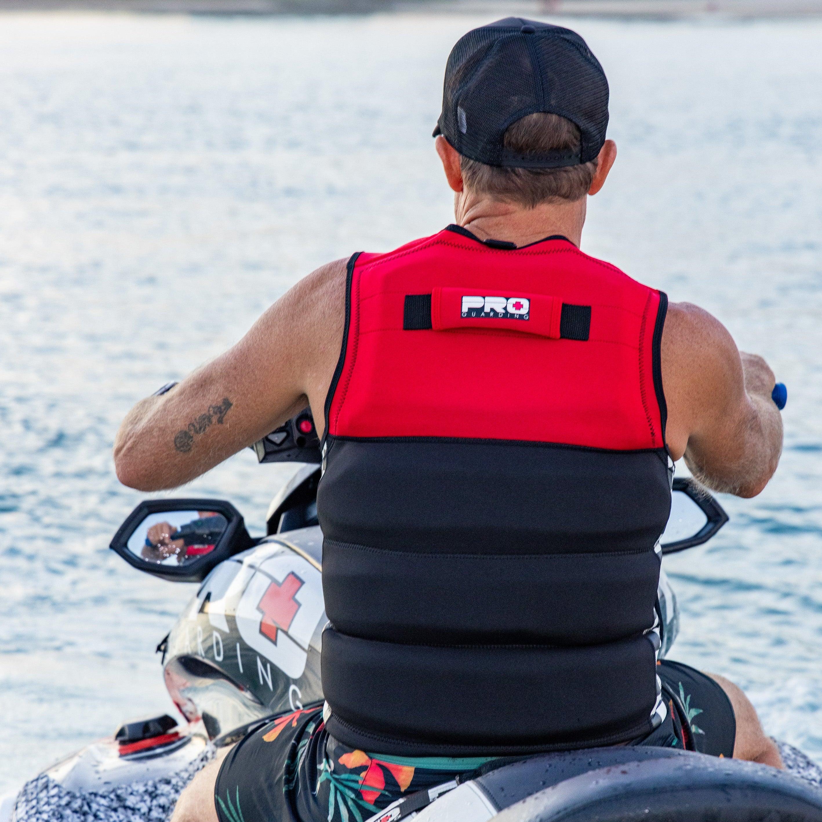 Jet Ski Life Vest - Black and Red