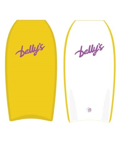 Yellow bodyboard front and back