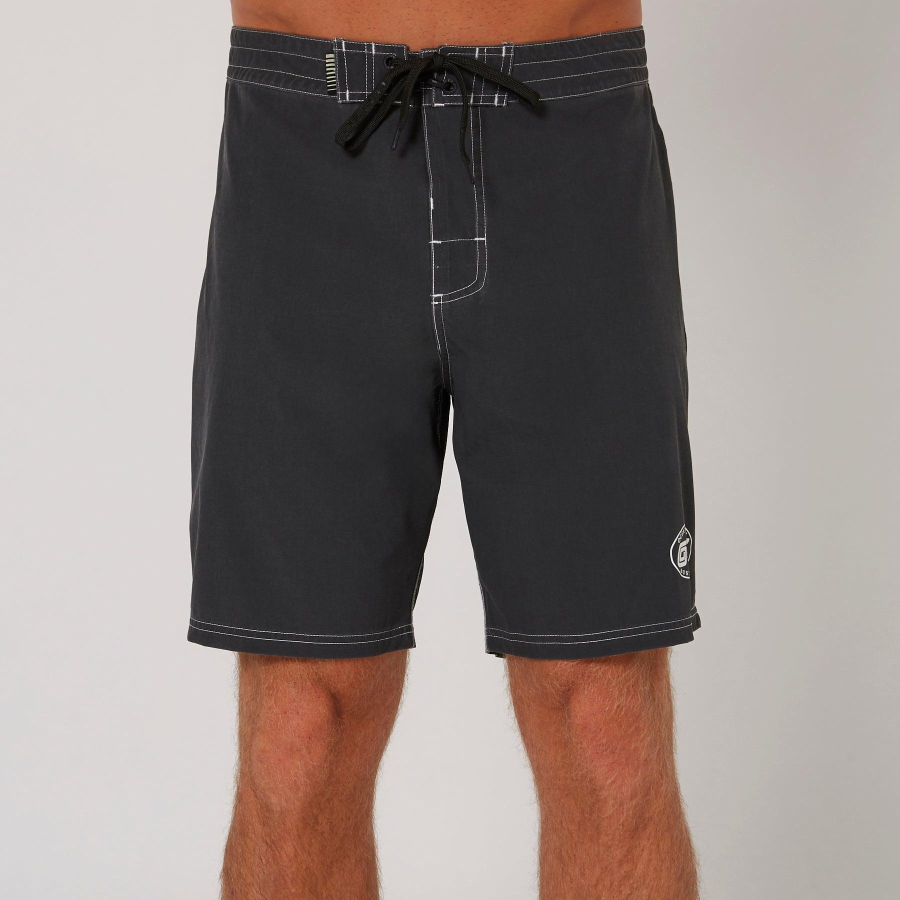 Front view black boardshort
