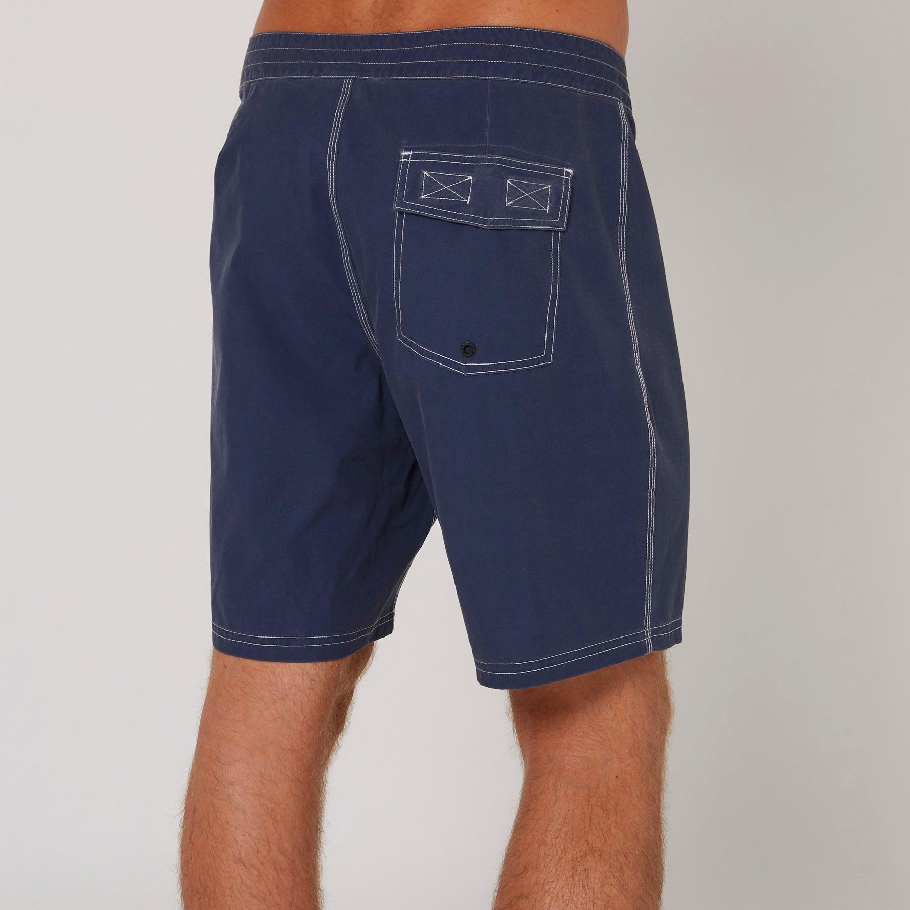 Side view navy boardshort