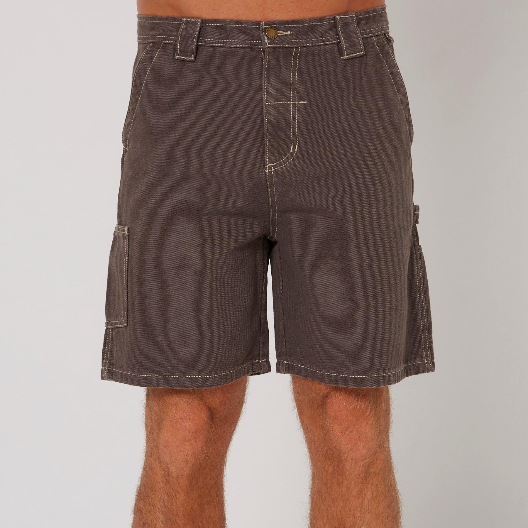 Front view of grey shorts