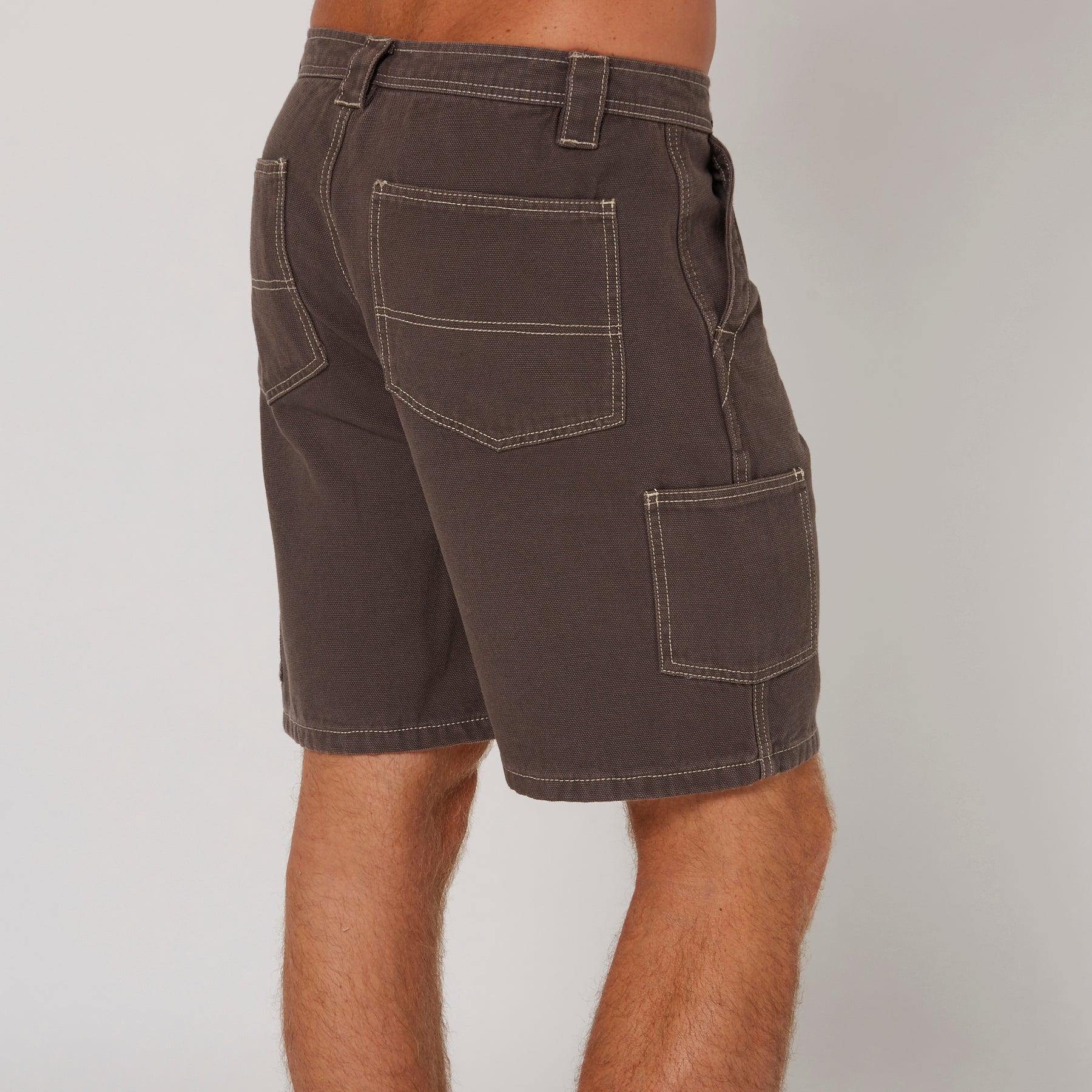 Back view of grey shorts