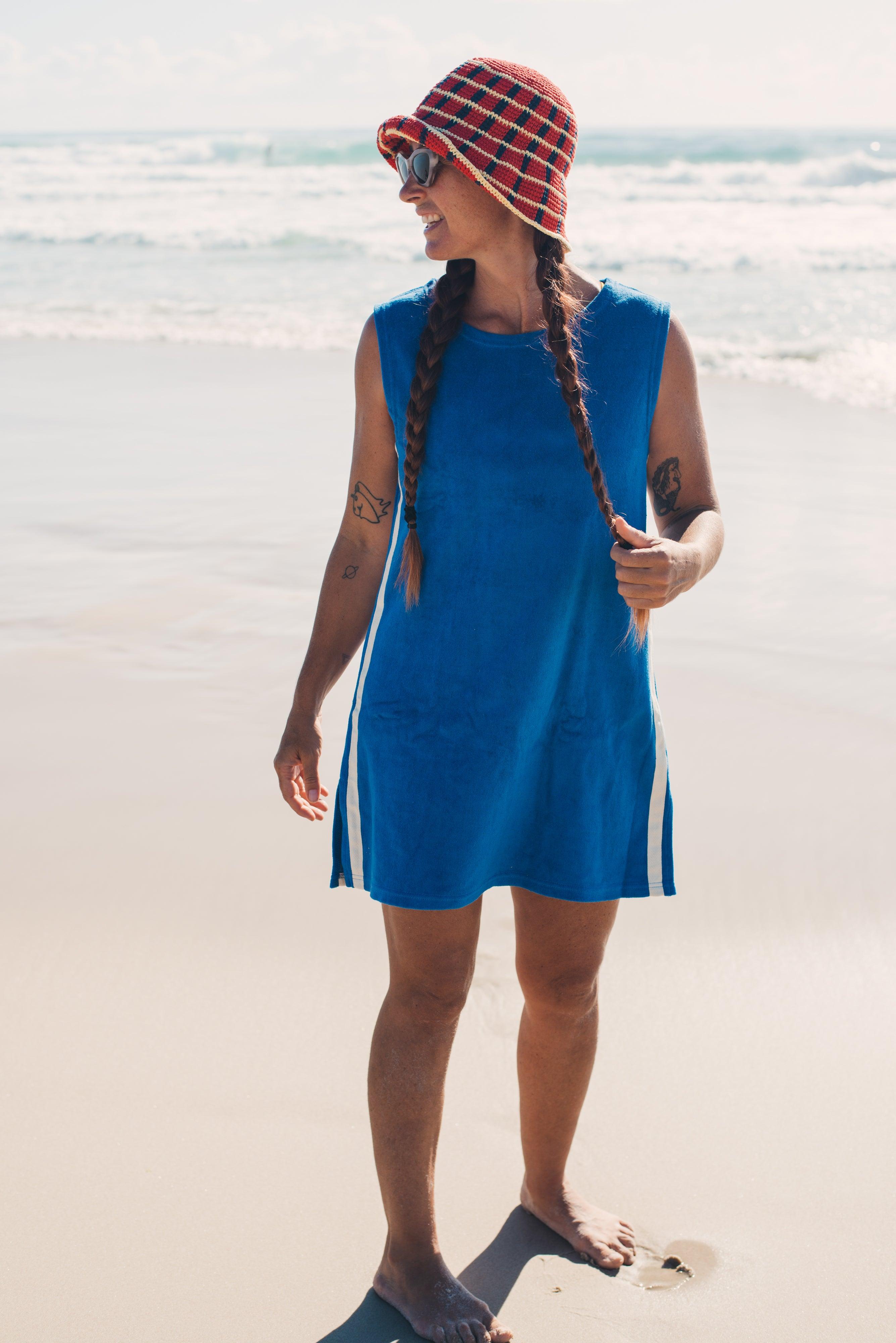 Sporty Terry Dress Cobalt