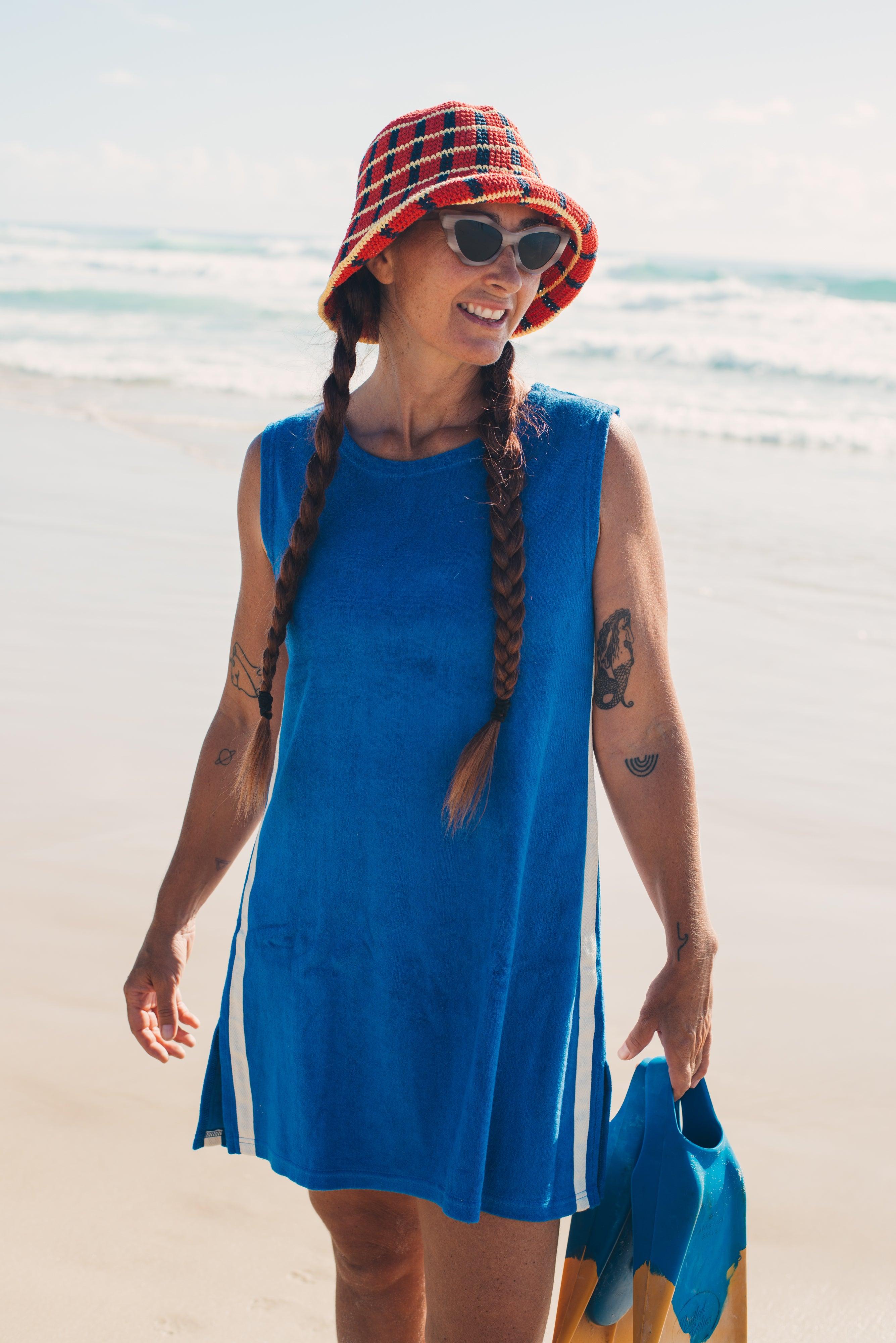 Sporty Terry Dress Cobalt