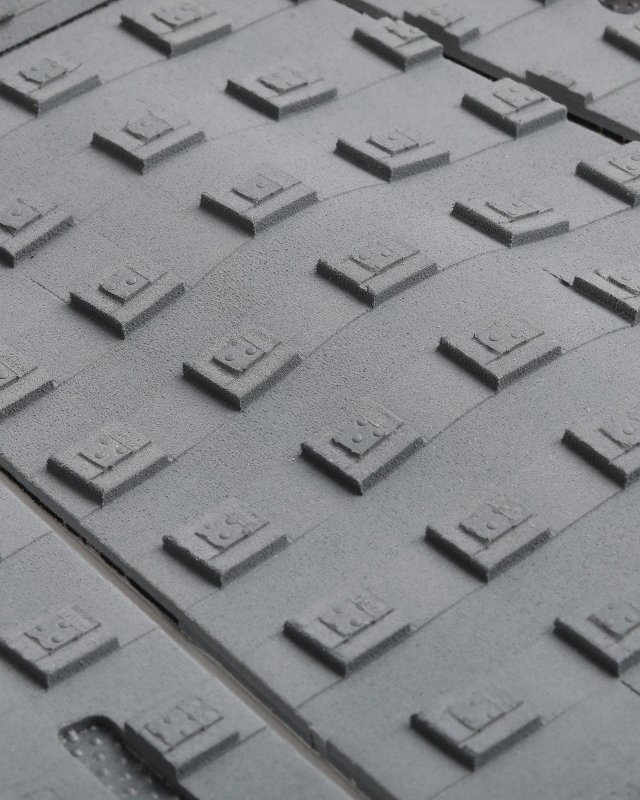Close-up of grey traction pattern