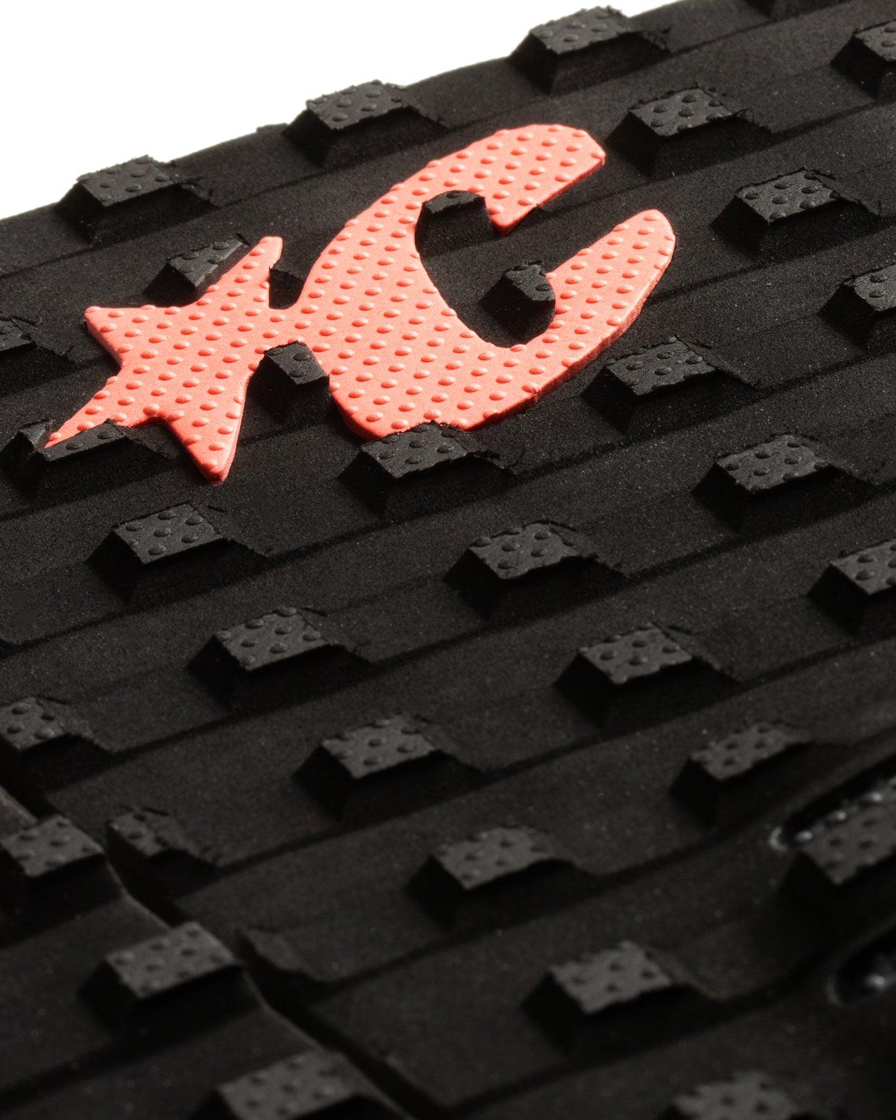Black Fluro Red Camo logo close-up