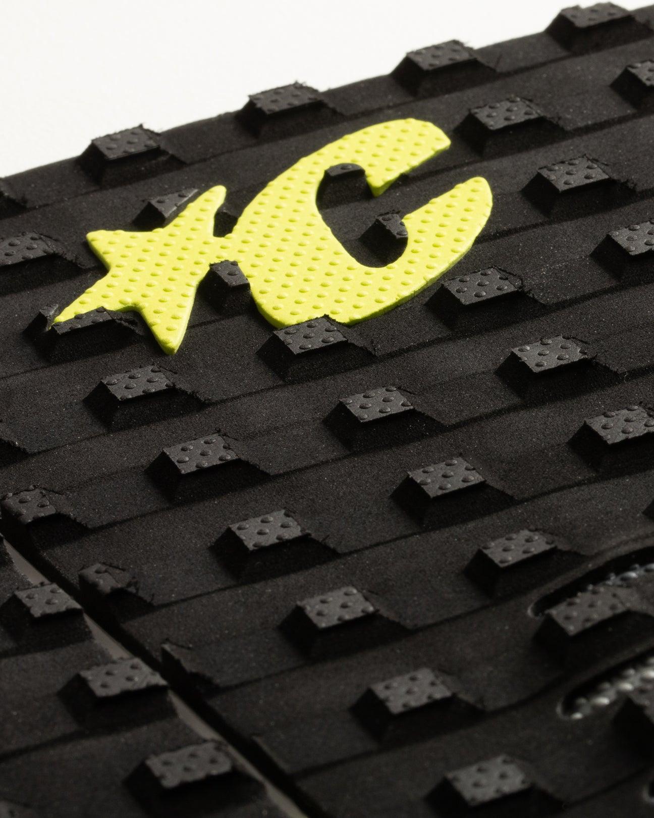 Close-up of logo in yellow