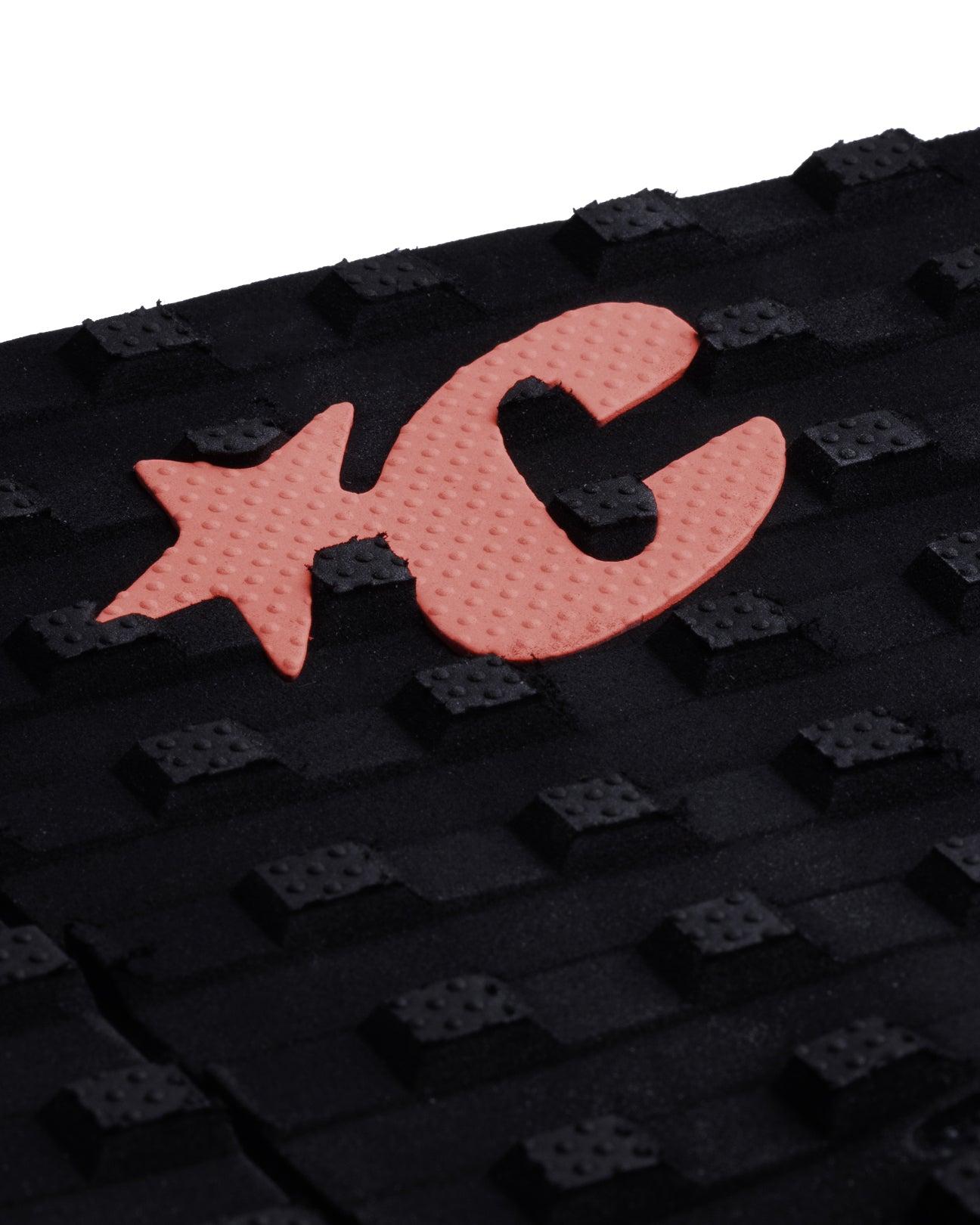 Black Fluro Red logo close-up