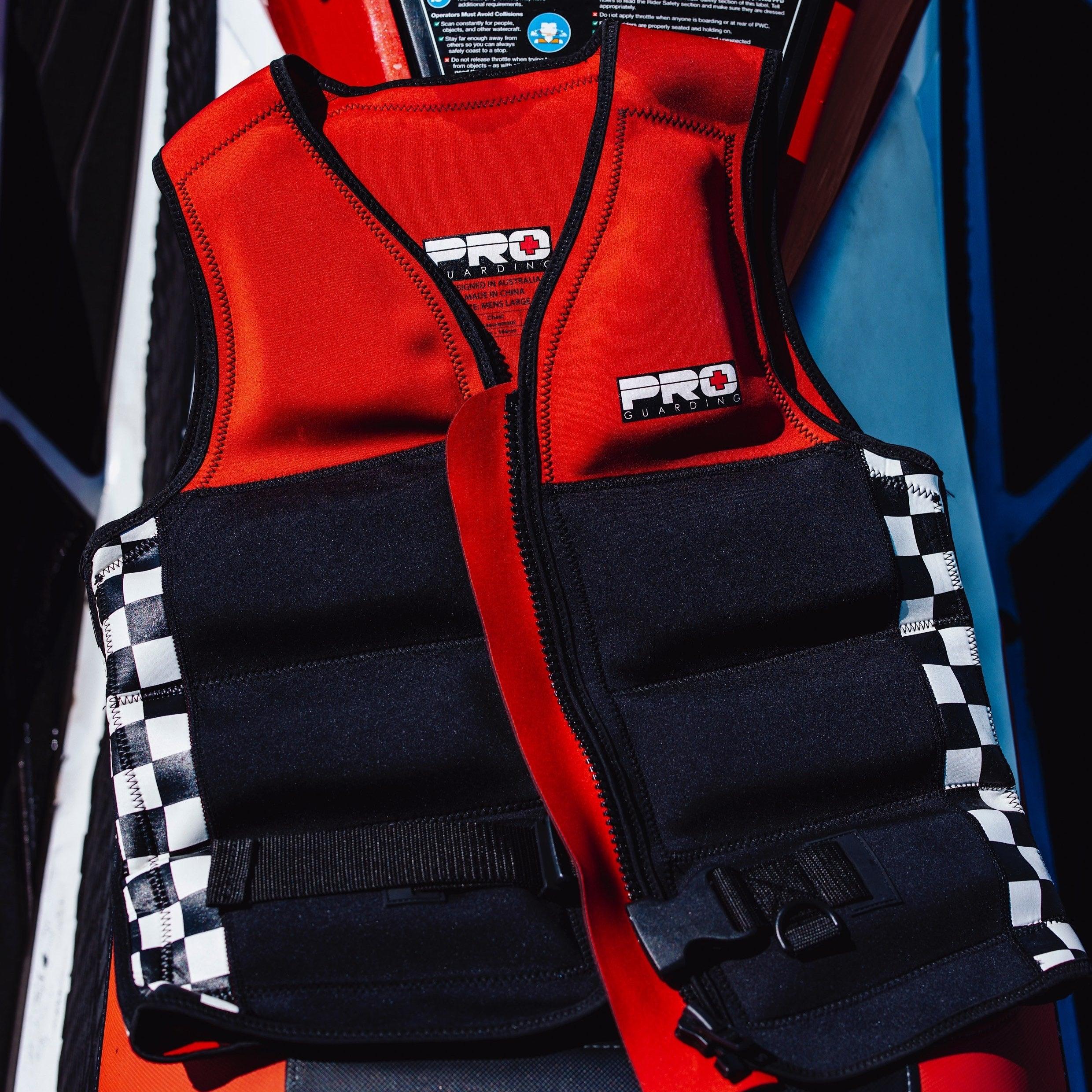 Jet Ski Life Vest - Black and Red