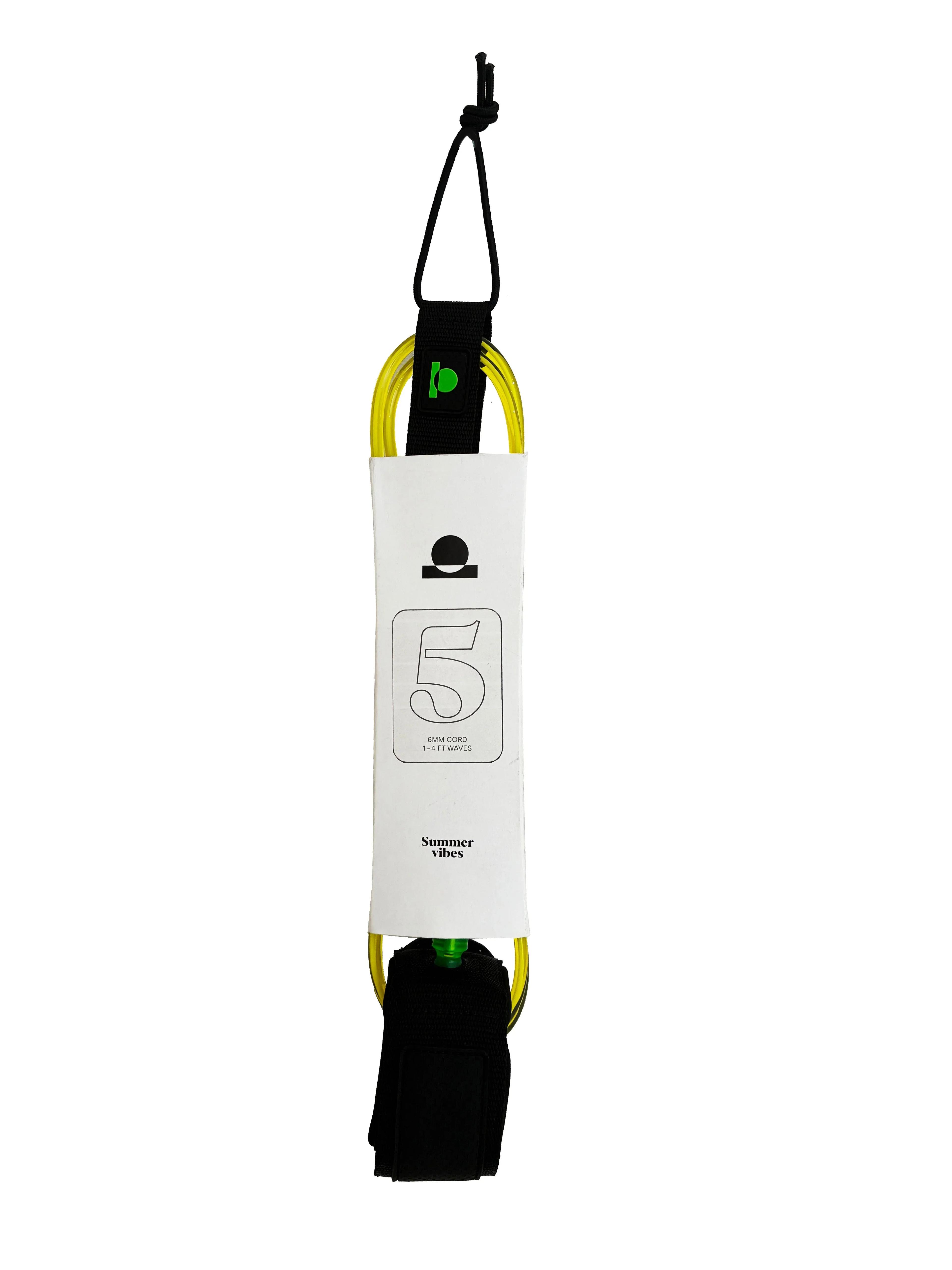 Summer vibes Session 5ft Surfboard Leash Leg rope - Green Fluro - Summer vibes