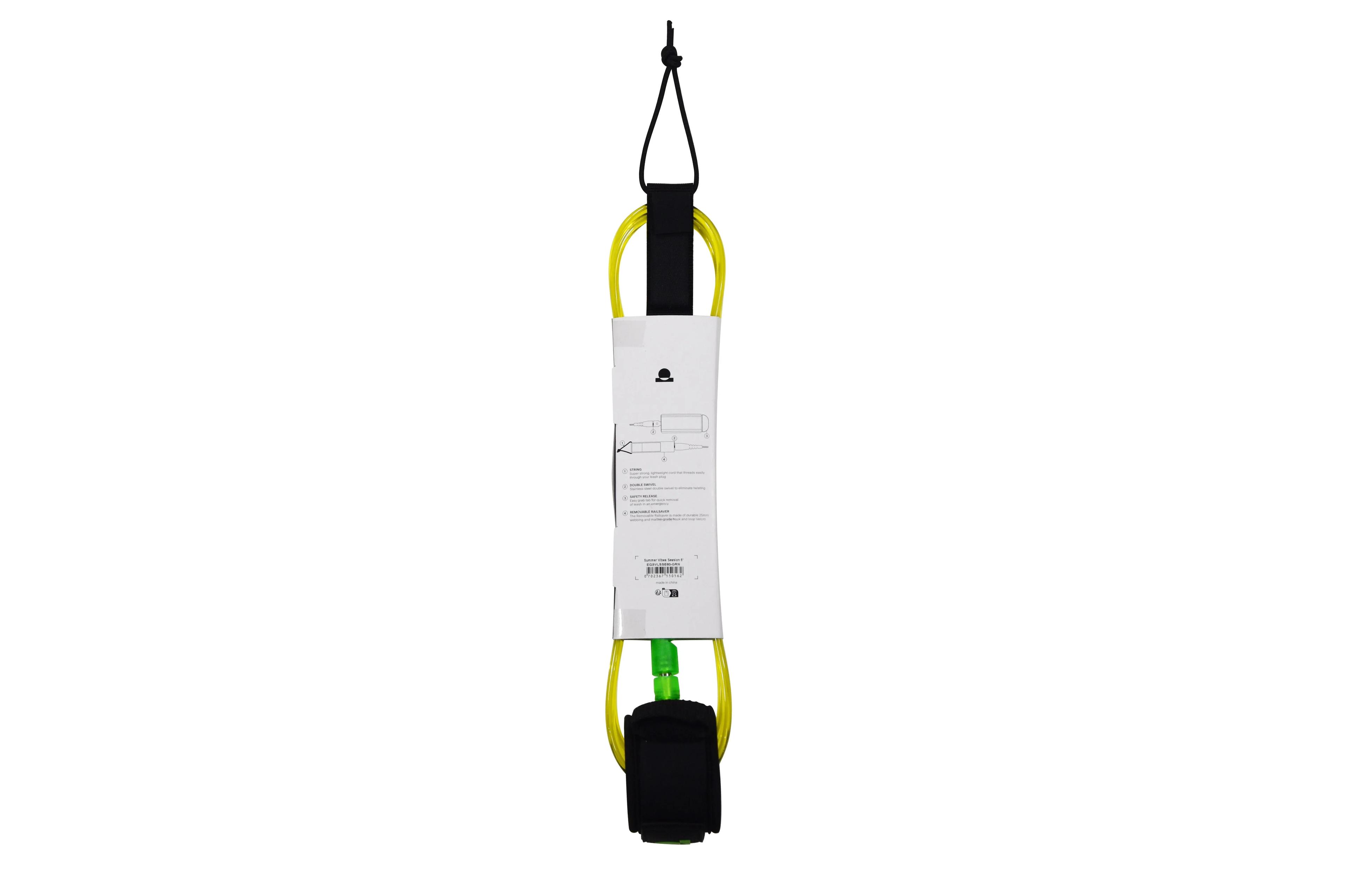 Summer vibes Session 6ft surfboard Leash Leg rope - Green Fluro - Summer vibes