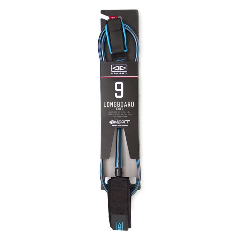 Blue Longboard Knee Leash Packaged