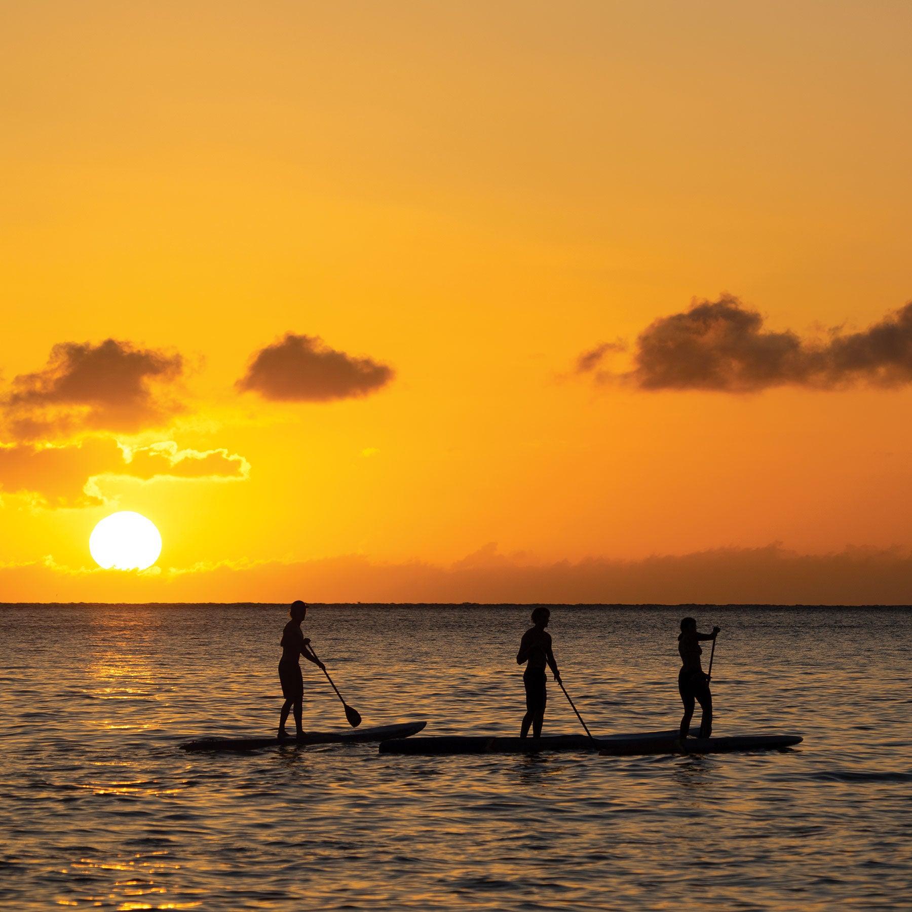 Paddleboarding at Sunset