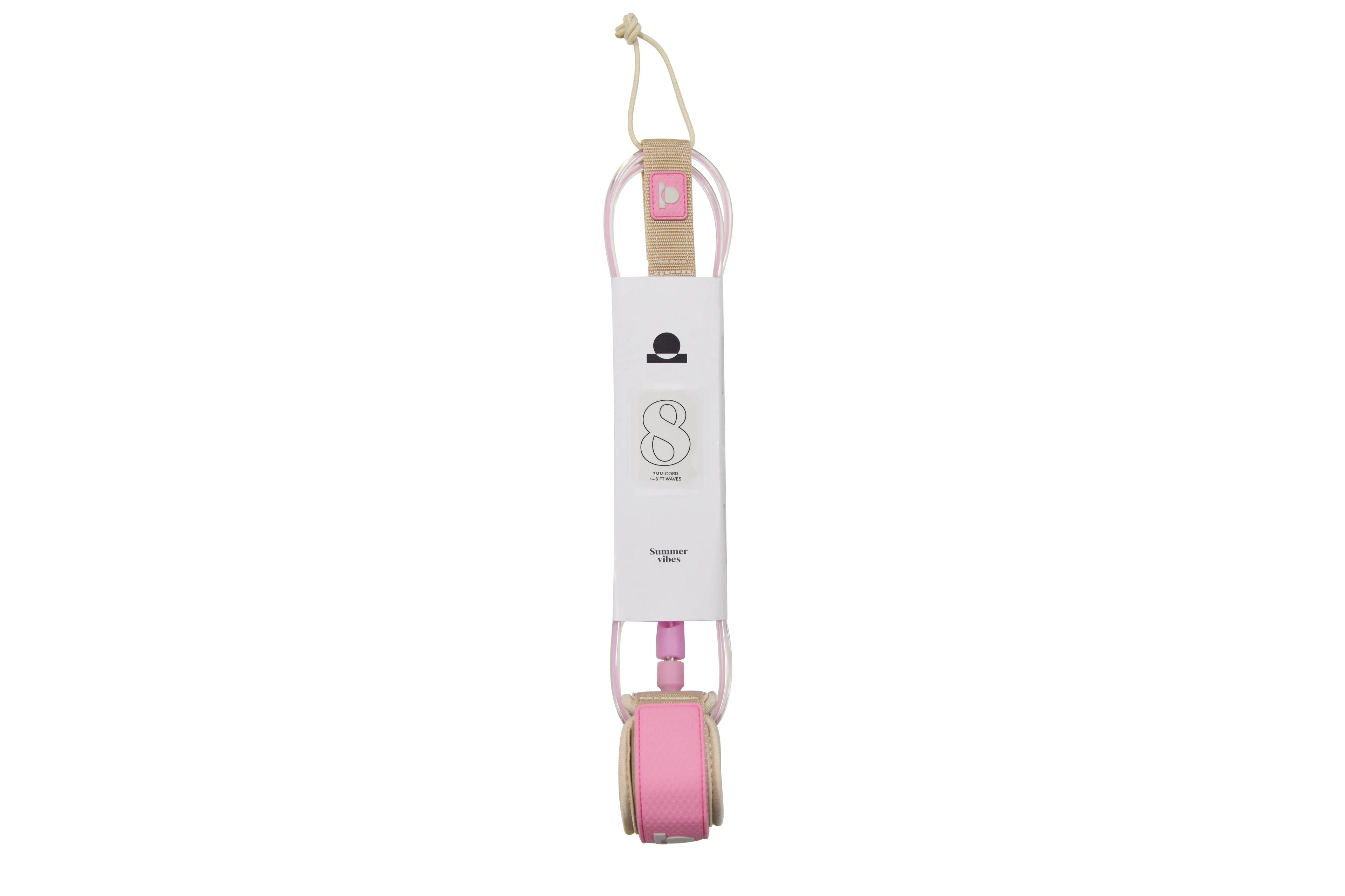 Summer vibes Session 8ft Surfboard Leash Leg rope - Pink - Summer vibes