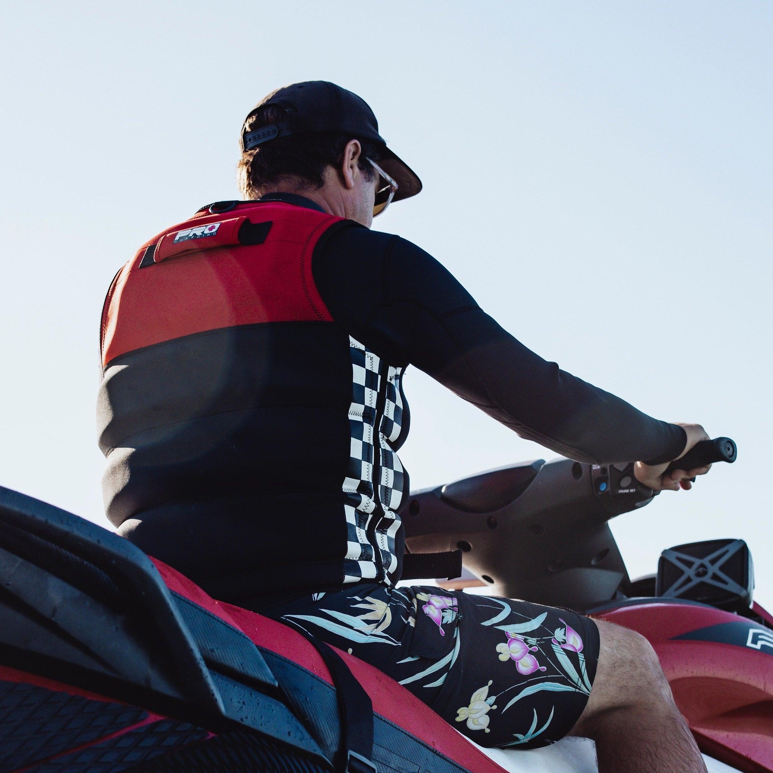 Jet Ski Life Vest - Black and Red