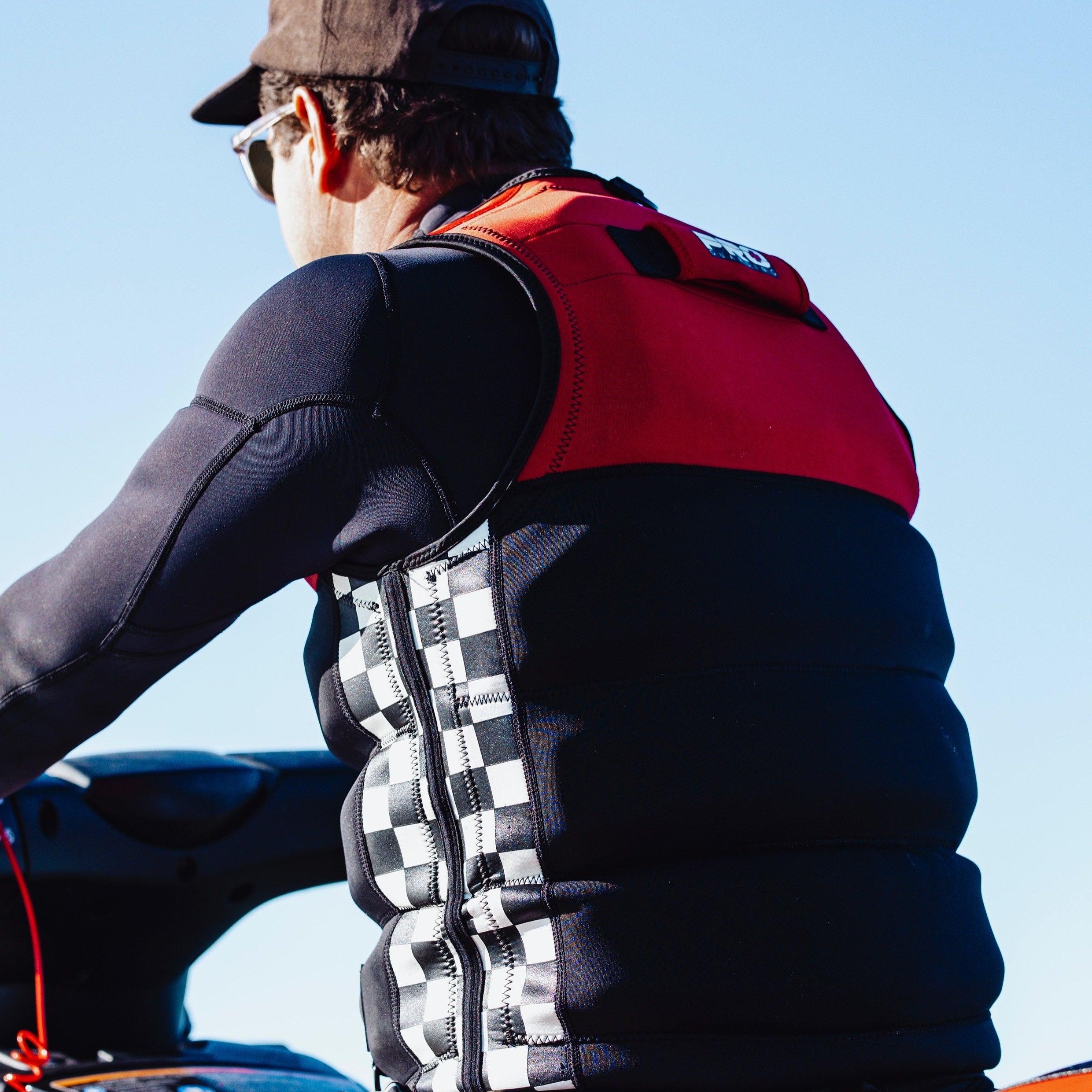 Jet Ski Life Vest - Black and Red