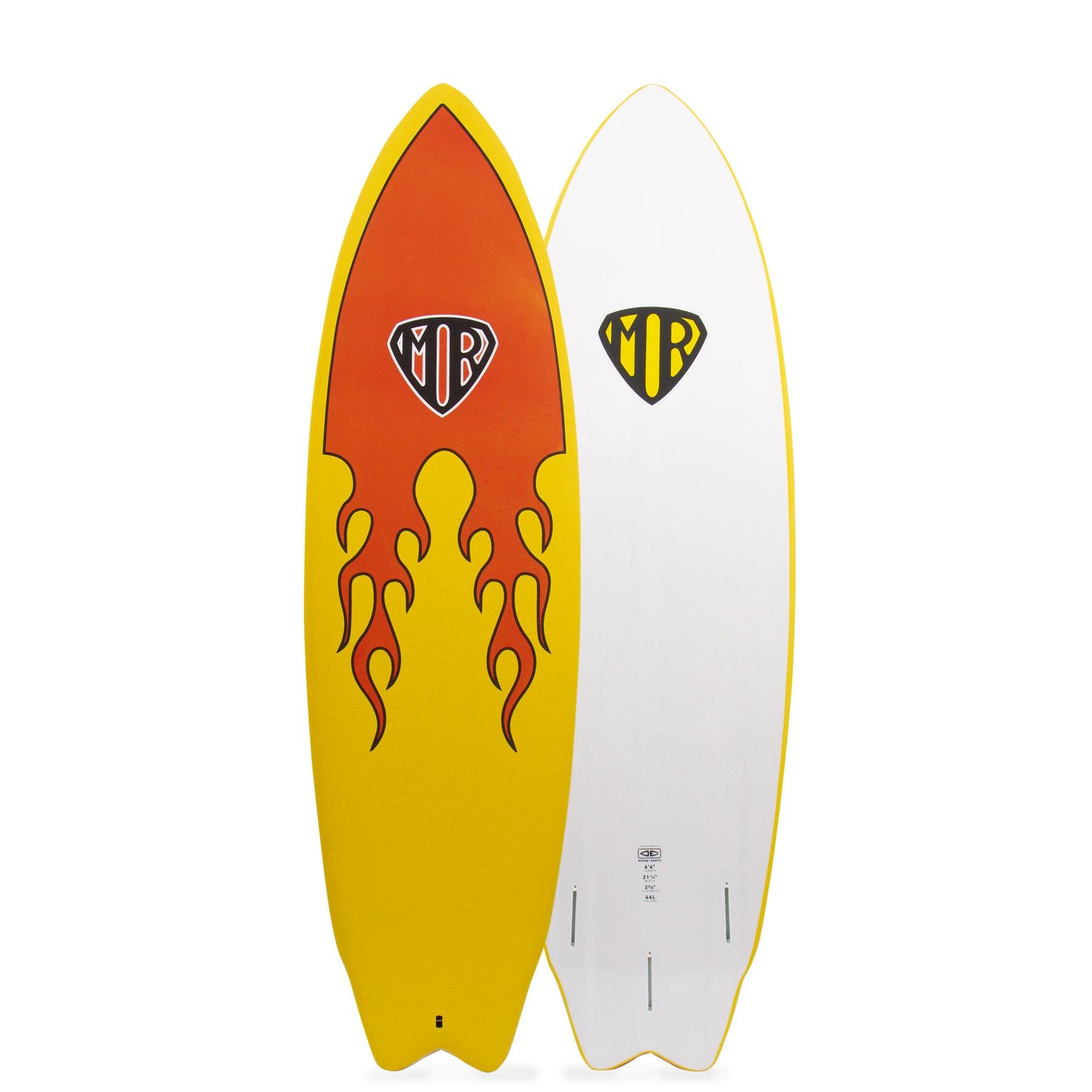 Ocean & Earth | MR Epoxy Twin Fin Softboard 6'4" | Flame
