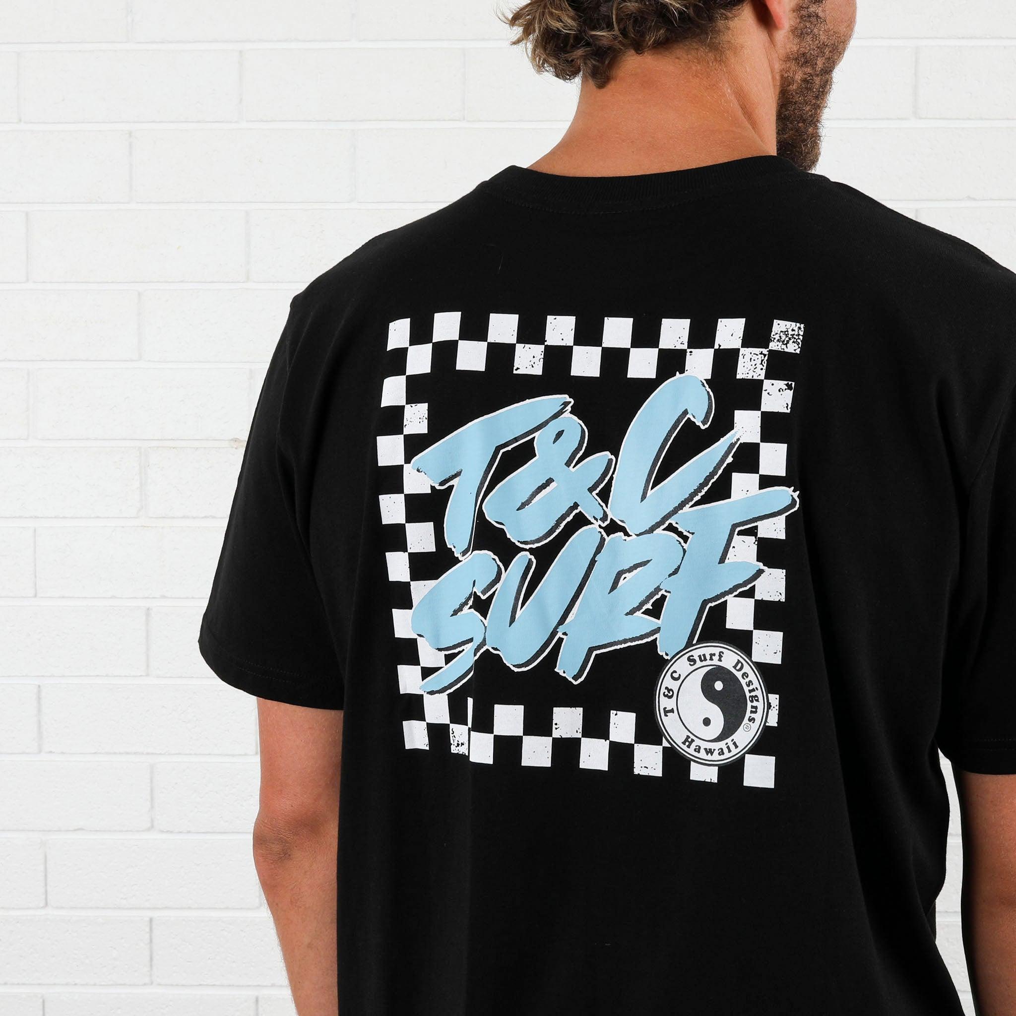 Border Check Tee - Black/Ice