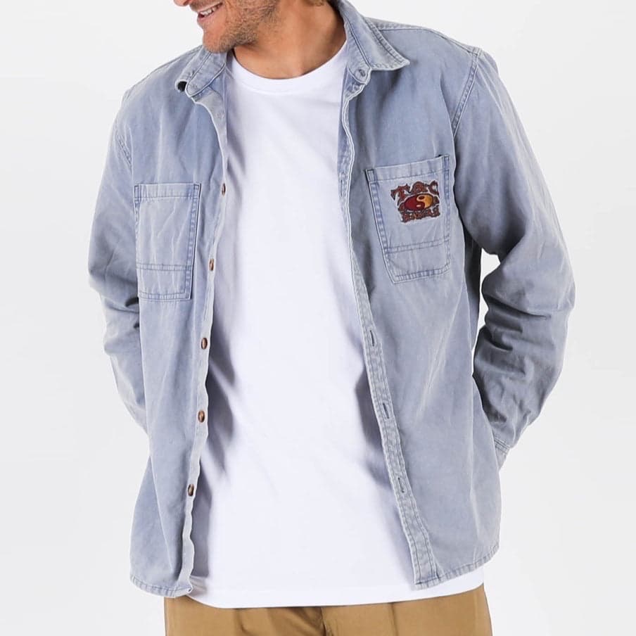 Dawn L/S Canvas Overshirt - Ocean