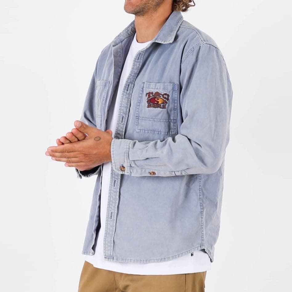 Dawn L/S Canvas Overshirt - Ocean