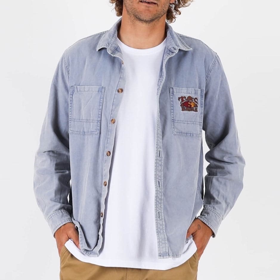 Dawn L/S Canvas Overshirt - Ocean