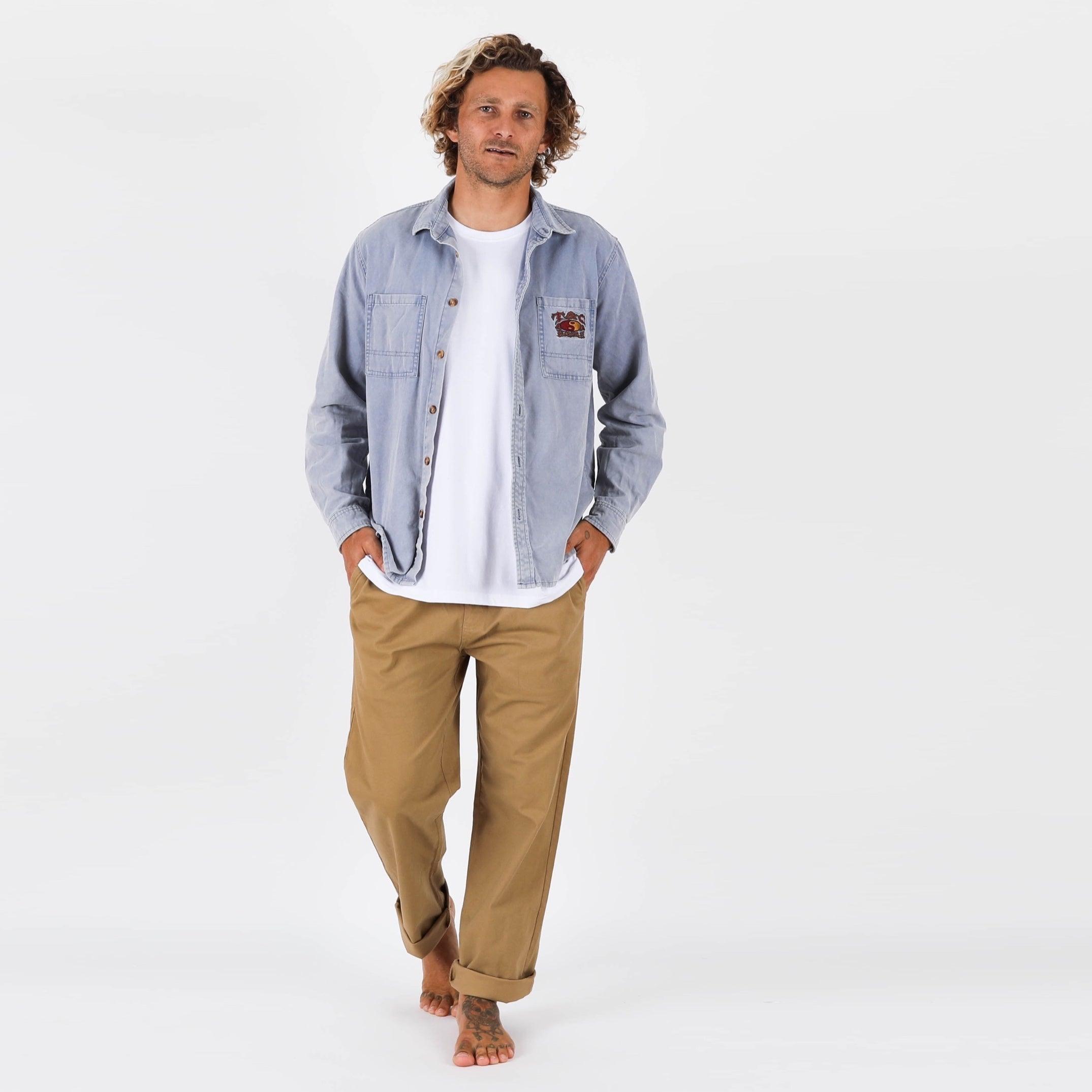 Dawn L/S Canvas Overshirt - Ocean