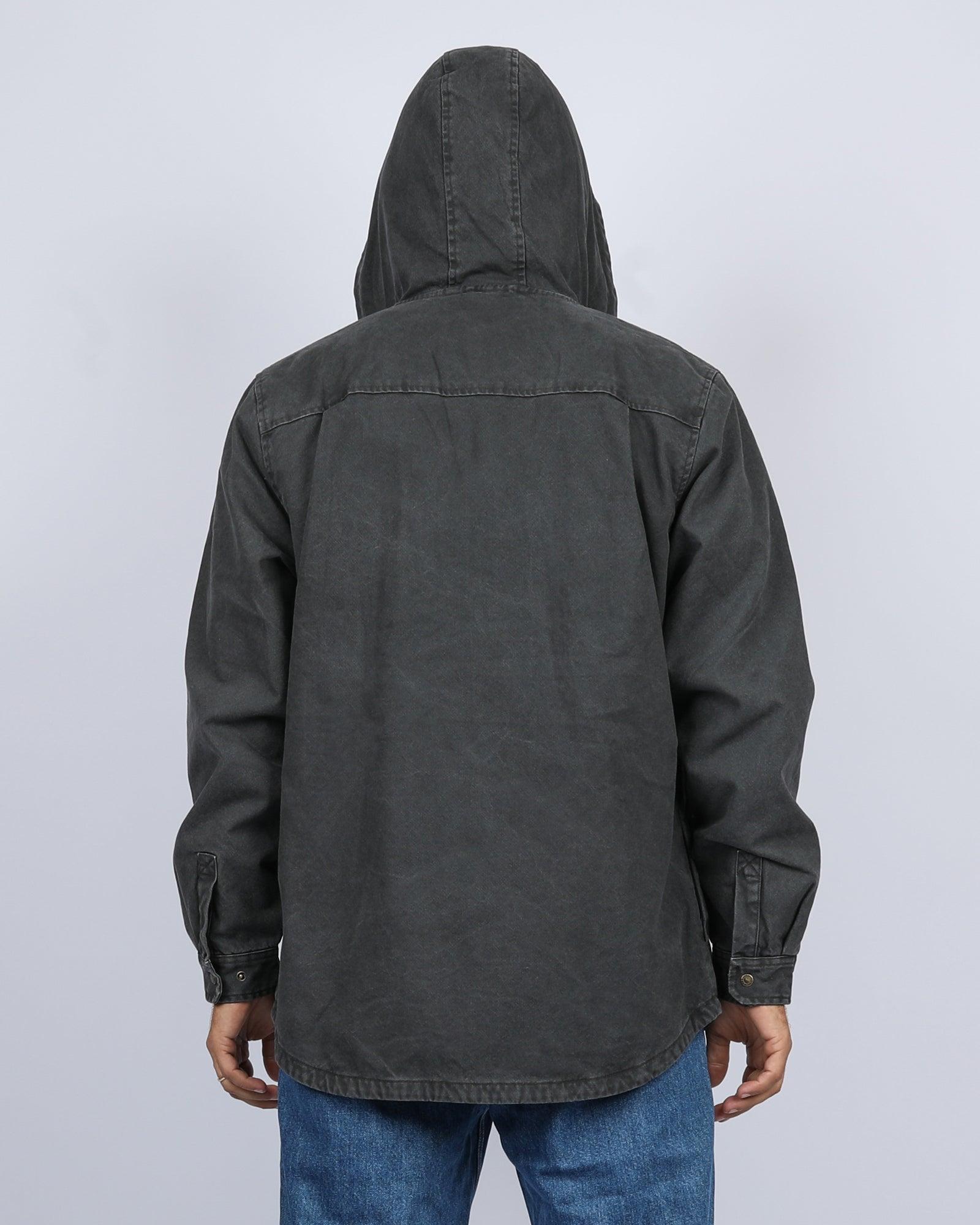 Kauai Hooded Canvas Jacket - Charcoal