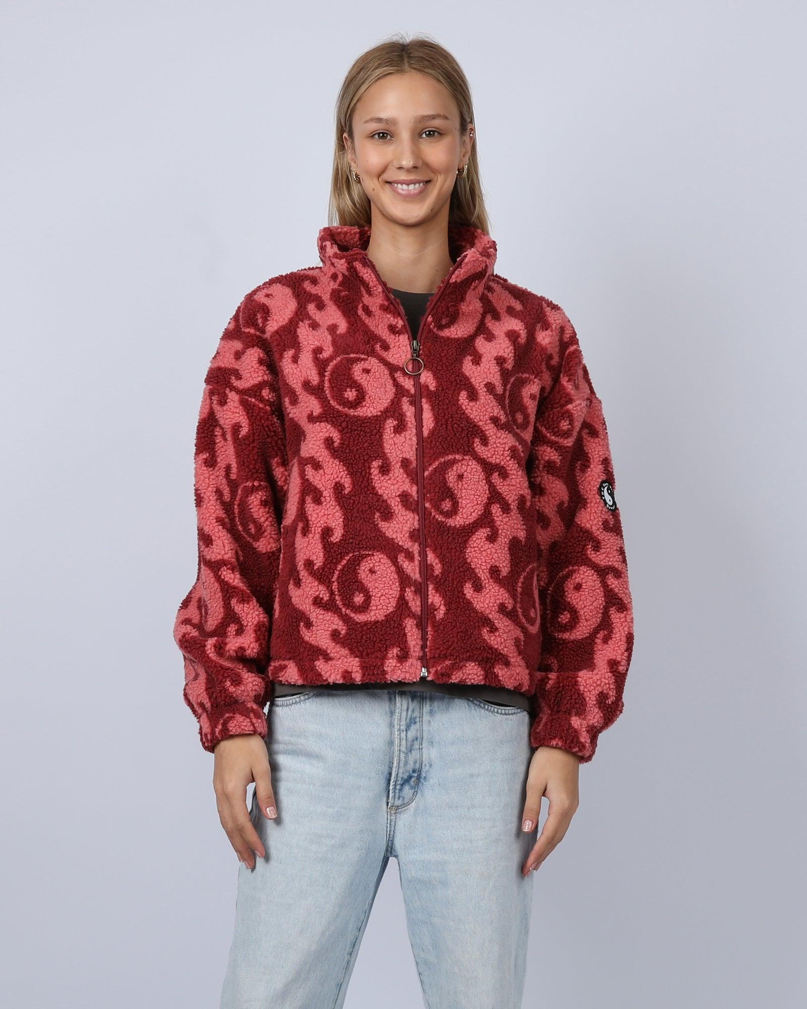 Wave Sherpa Fleece - Ruby