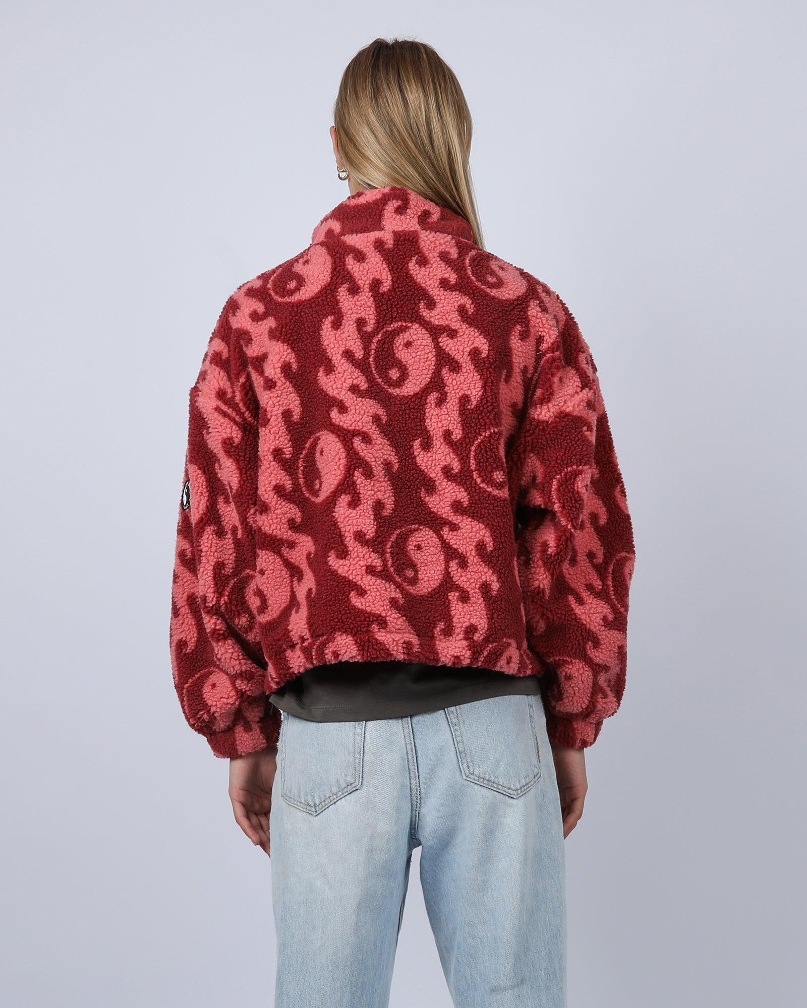 Wave Sherpa Fleece - Ruby