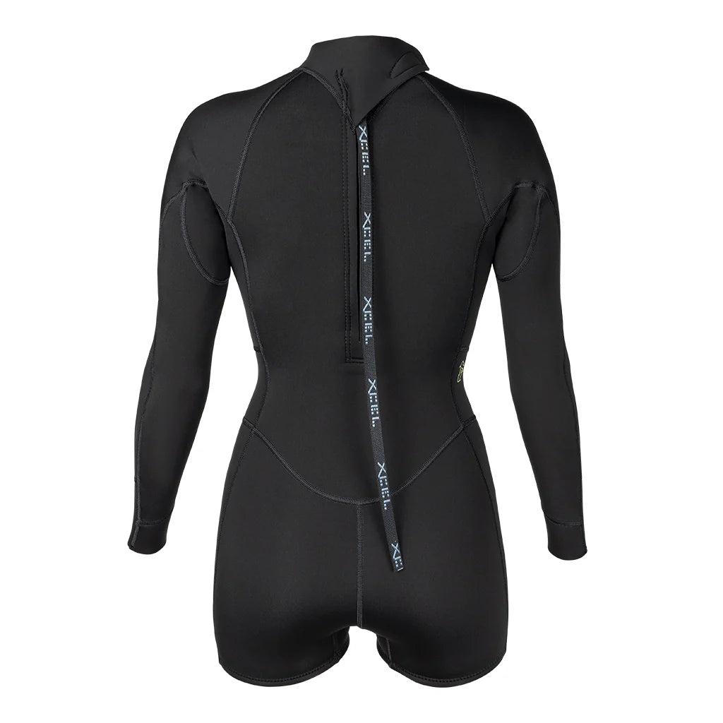 WOMENS AXIS BACK ZIP BOY SHORT 2MM LONG SLEEVES SPRINGSUIT