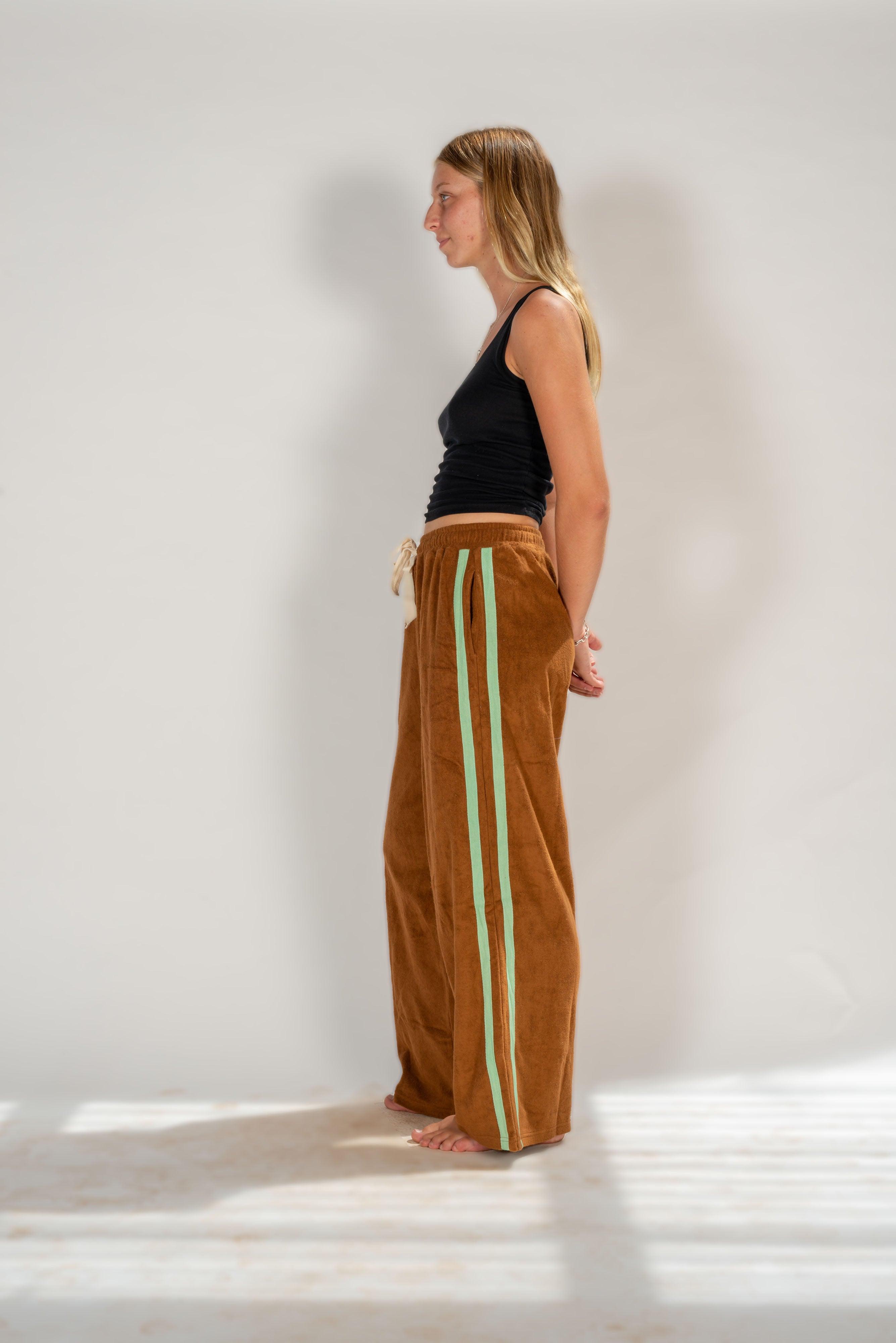 Après Surf Pant Brown with Mint Stripe - Atmosea