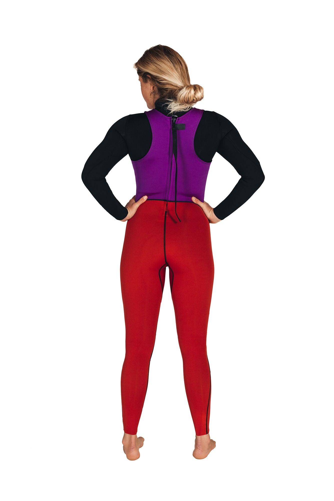 Atmosea Long Jane Wetsuit - Purple/Red back