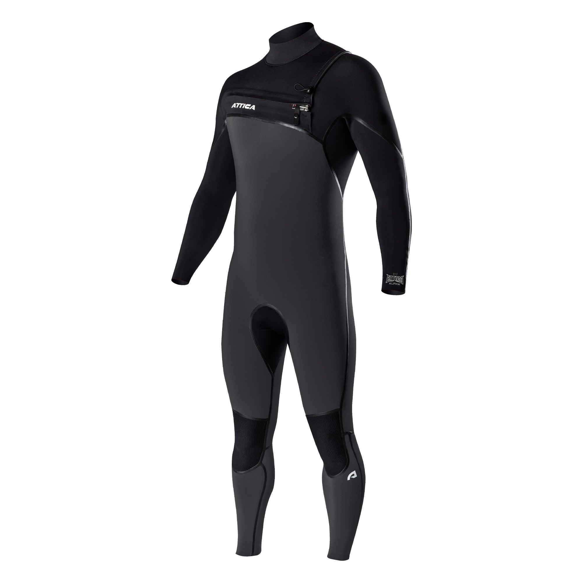 Attica Alpha 3/2 Chest Zip Steamer - Graphite/Black front