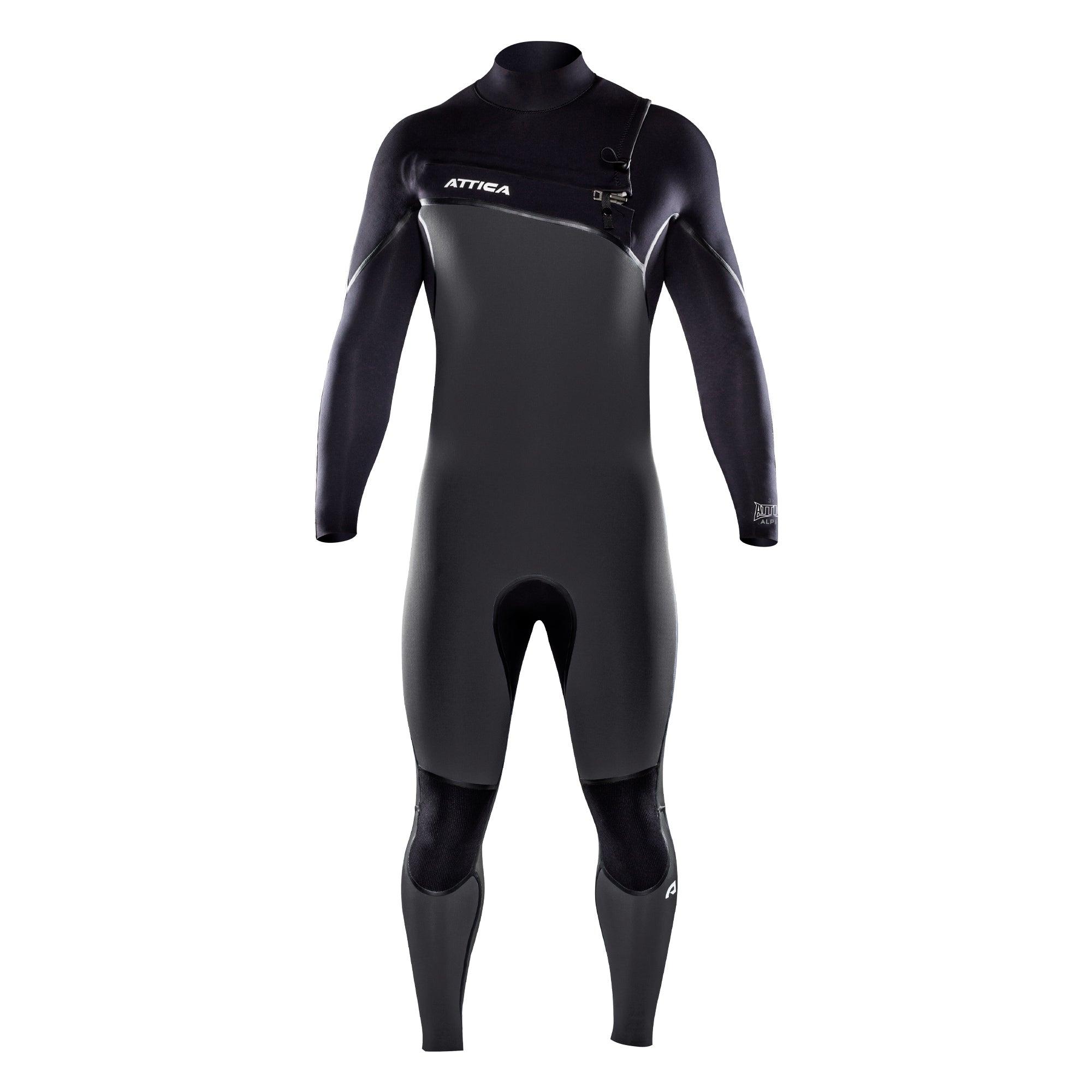 Attica Alpha 3/2 Chest Zip Steamer - Graphite/Black front