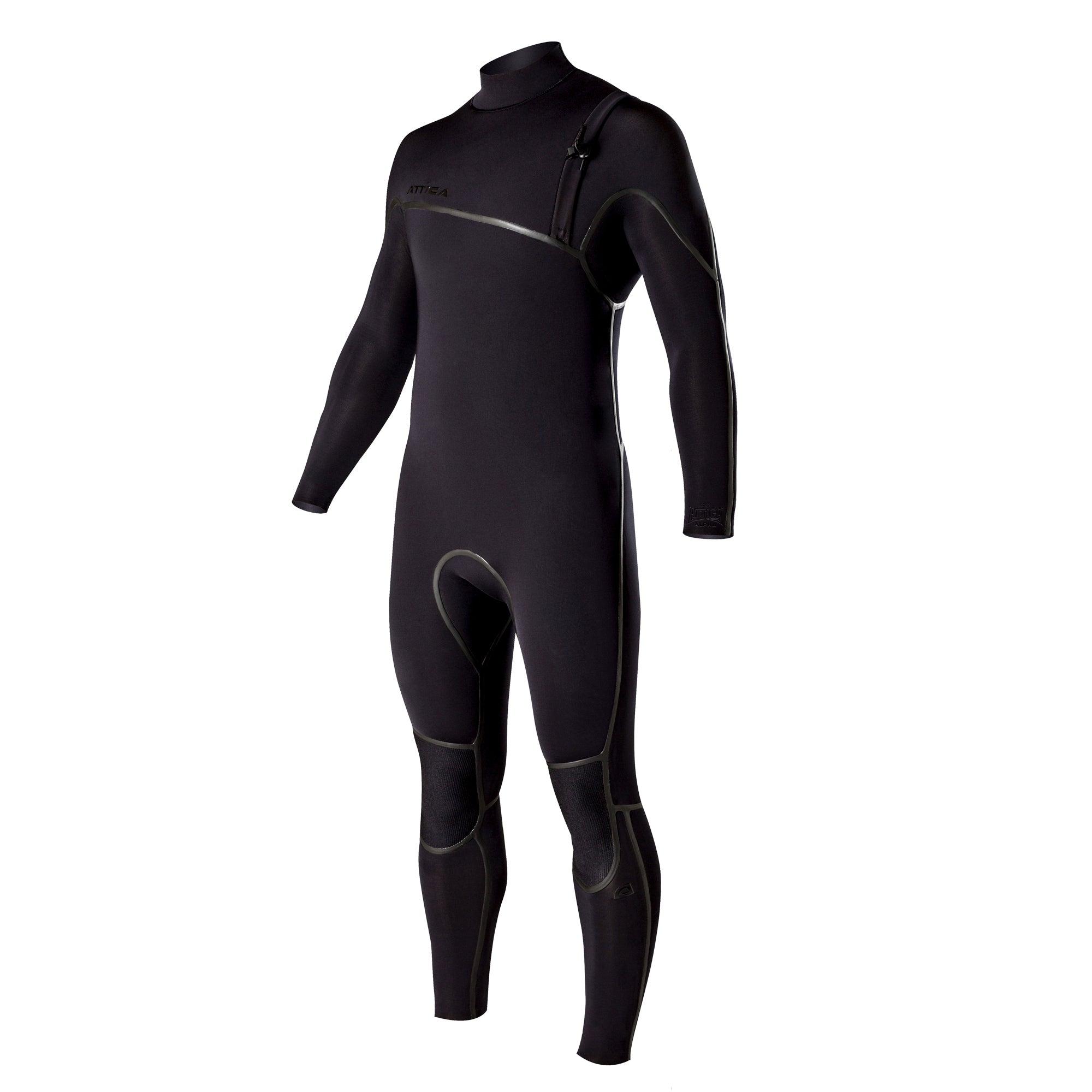 Attica Alpha 3/2 Zipperless Steamer - Black/Black  front