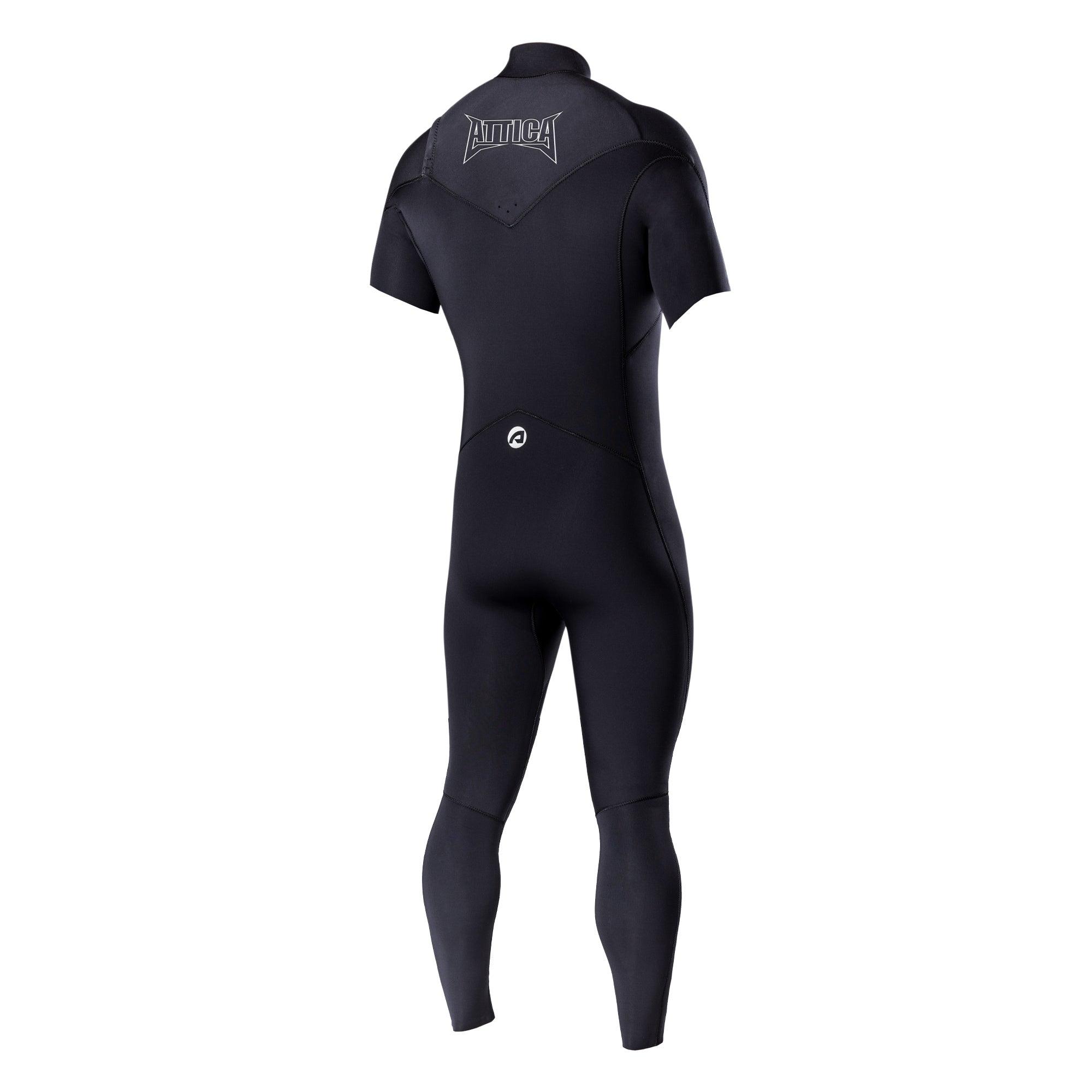 Attica Omega 3/2 Chest Zip S/S Steamer - Black/White back