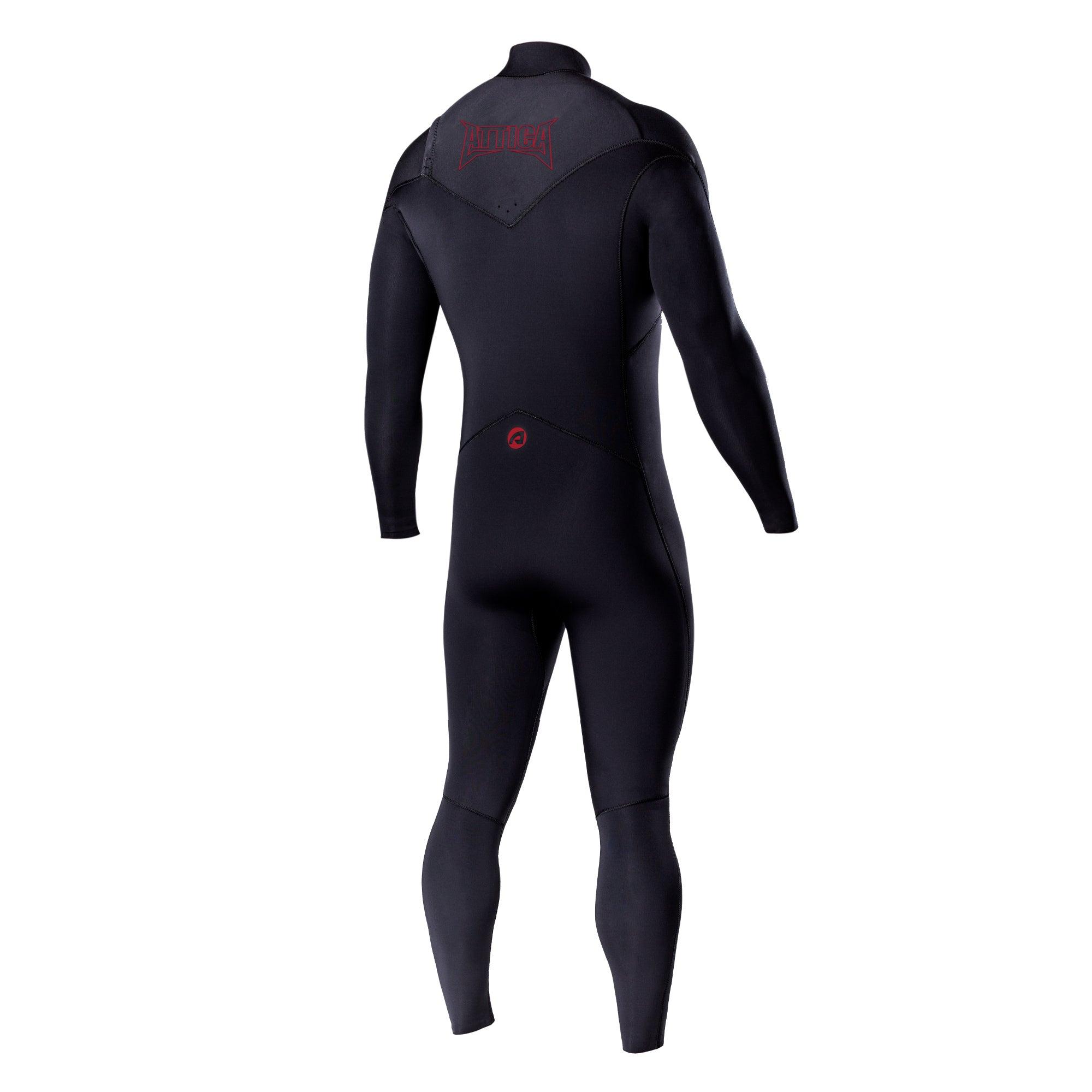 Attica Omega 3/2 Chest Zip Steamer - Black/Red back
