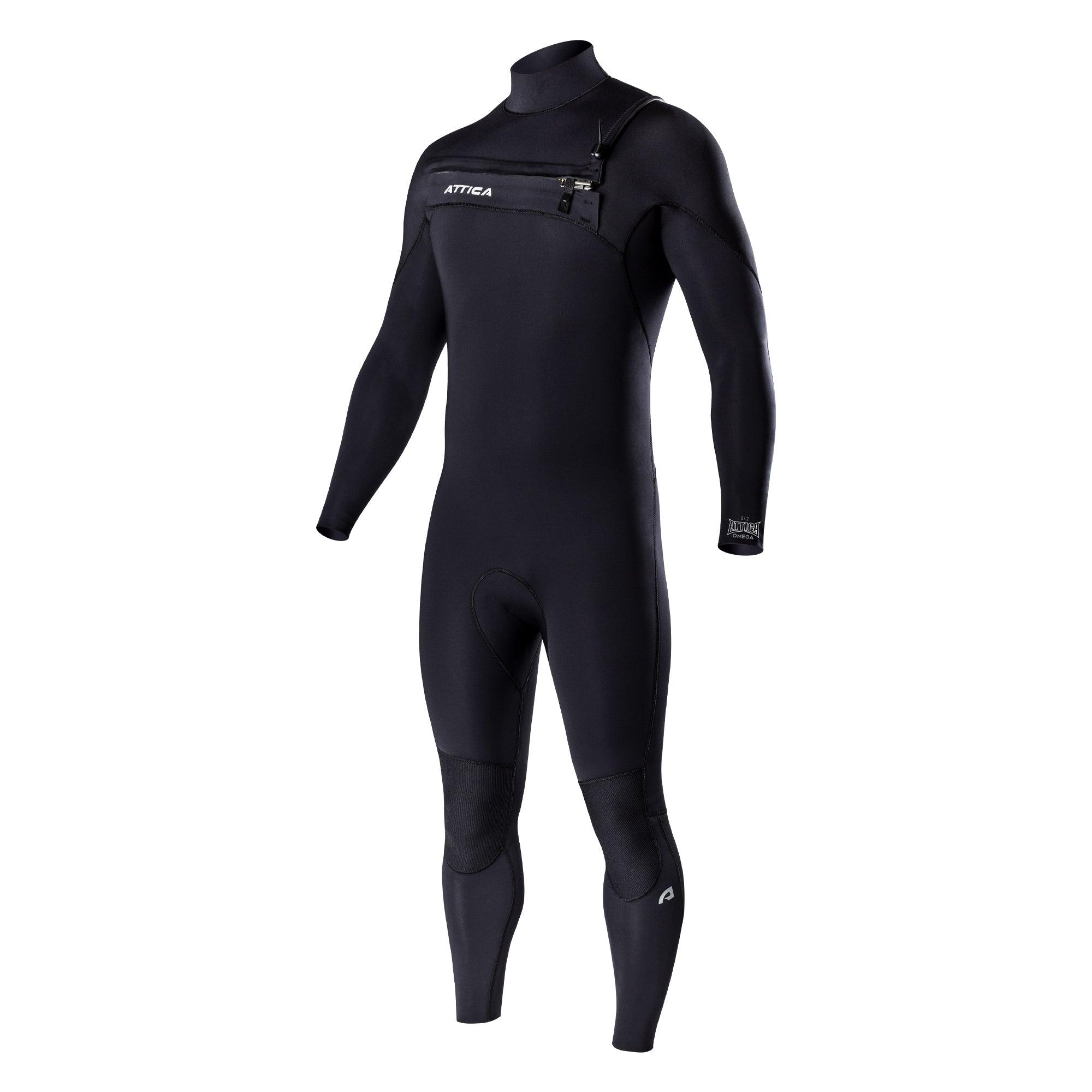 Attica Omega 3/2 Chest Zip Steamer - Black/White front