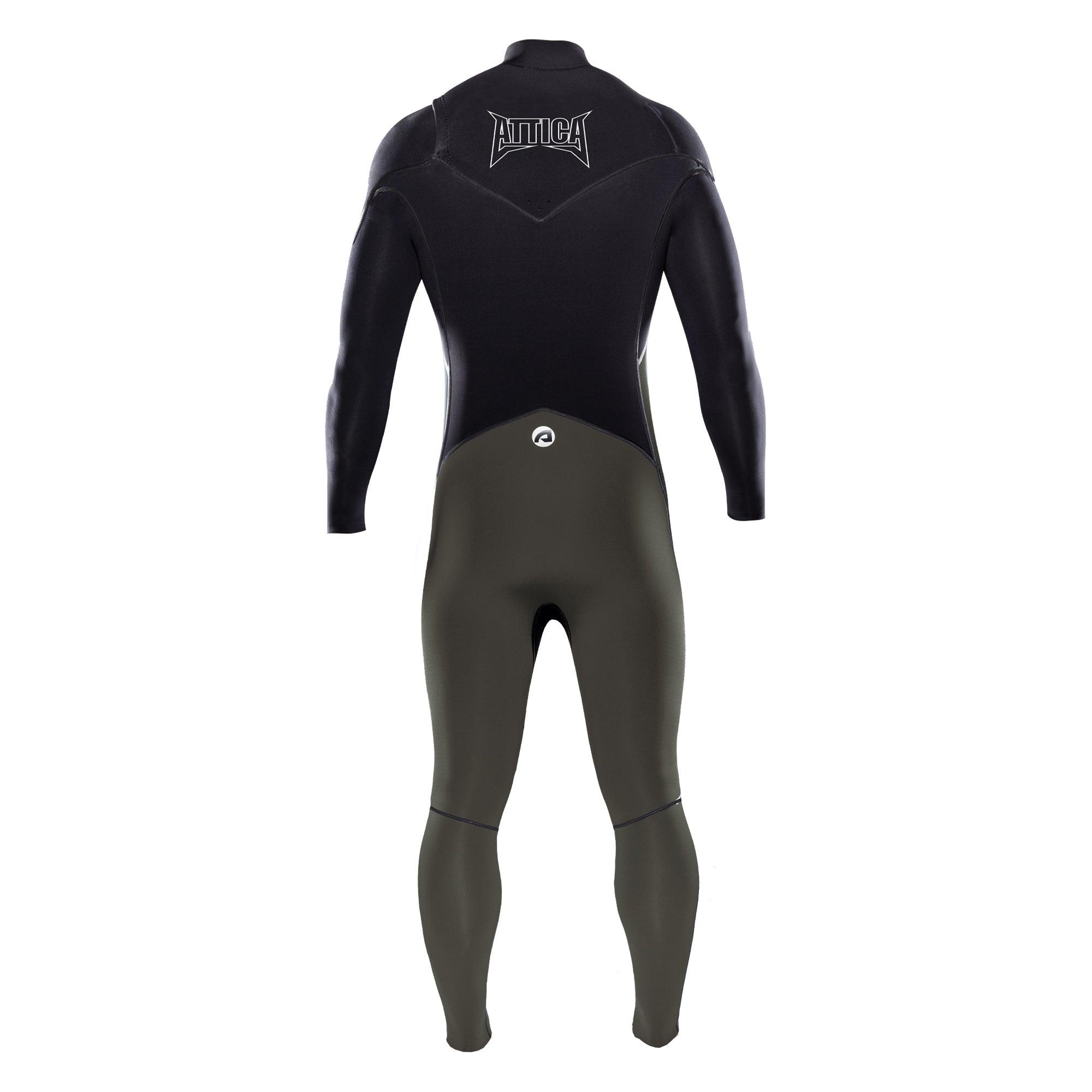 Attica Omega 3/2 Chest Zip Steamer - Dark Olive/Black/White back