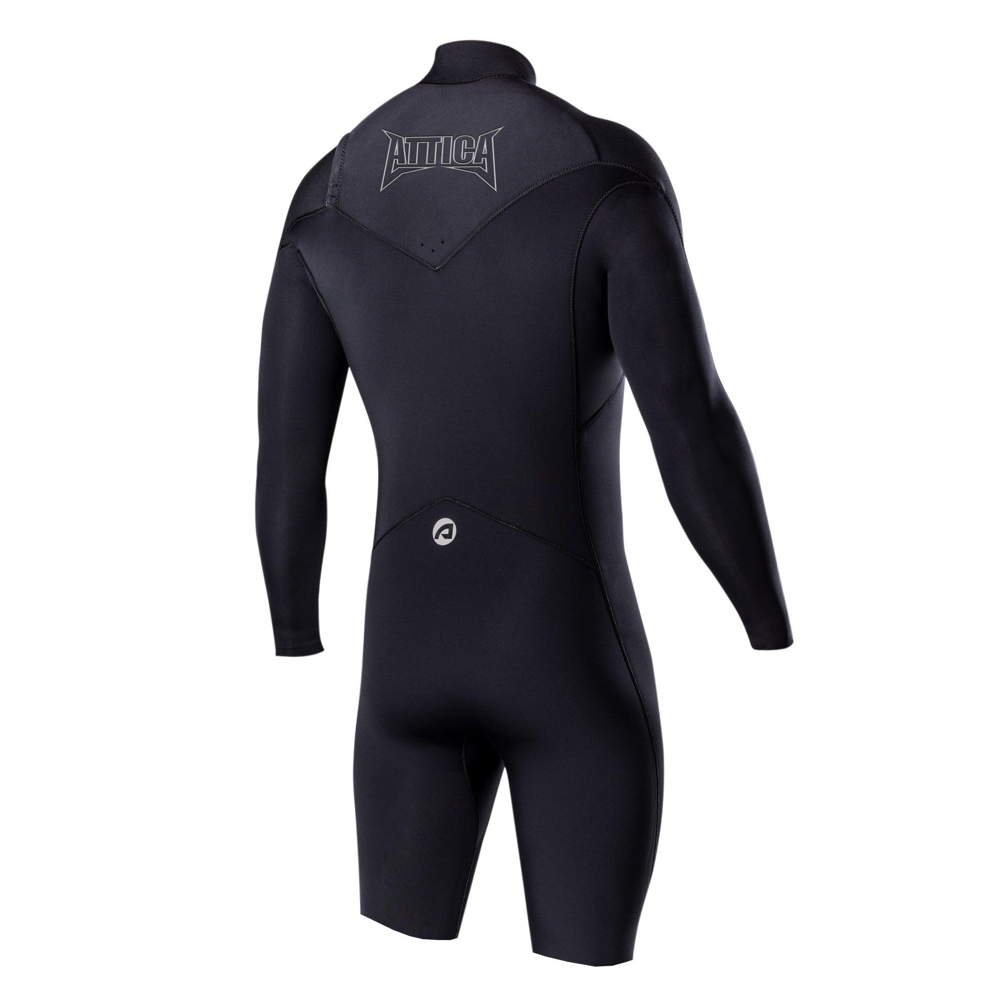 Attica Omega 2/2 L/S Chest Zip Spring Suit - Black/Silver back