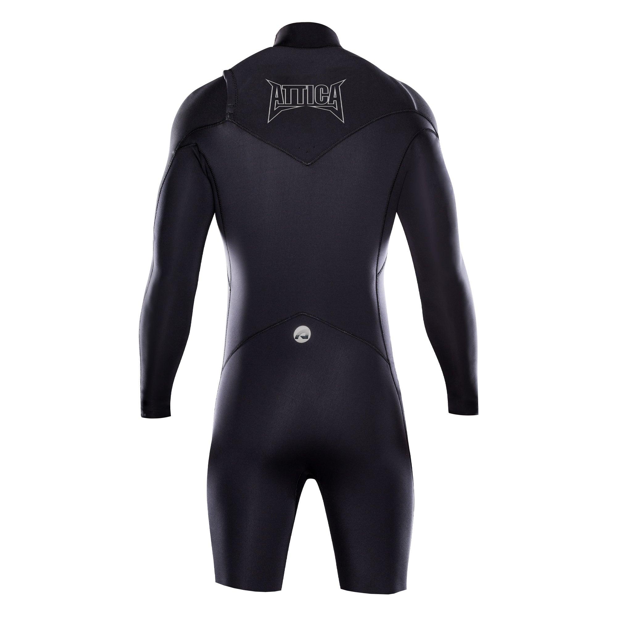 Attica Omega 2/2 L/S Chest Zip Spring Suit - Black/Silver back