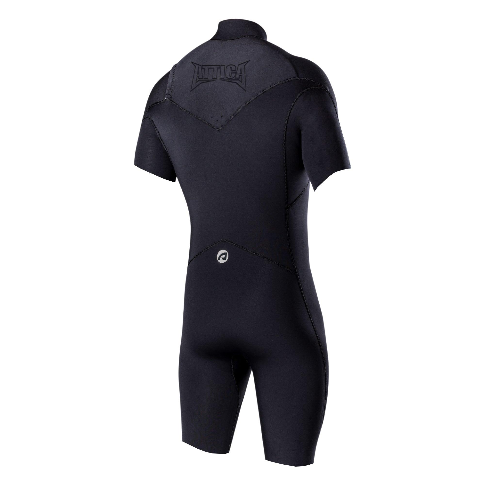 Attica Omega 2/2 S/S Chest Zip Spring Suit - Black/Silver back