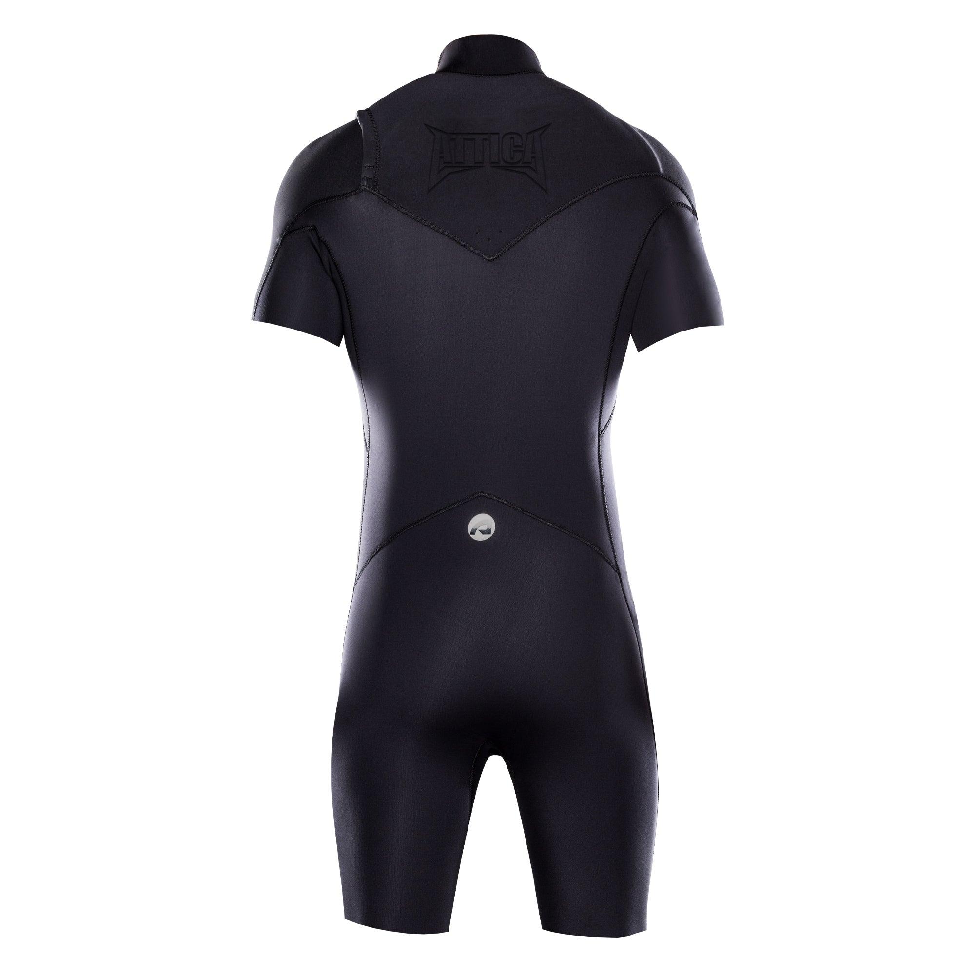 Attica Omega 2/2 S/S Chest Zip Spring Suit - Black/Silver back
