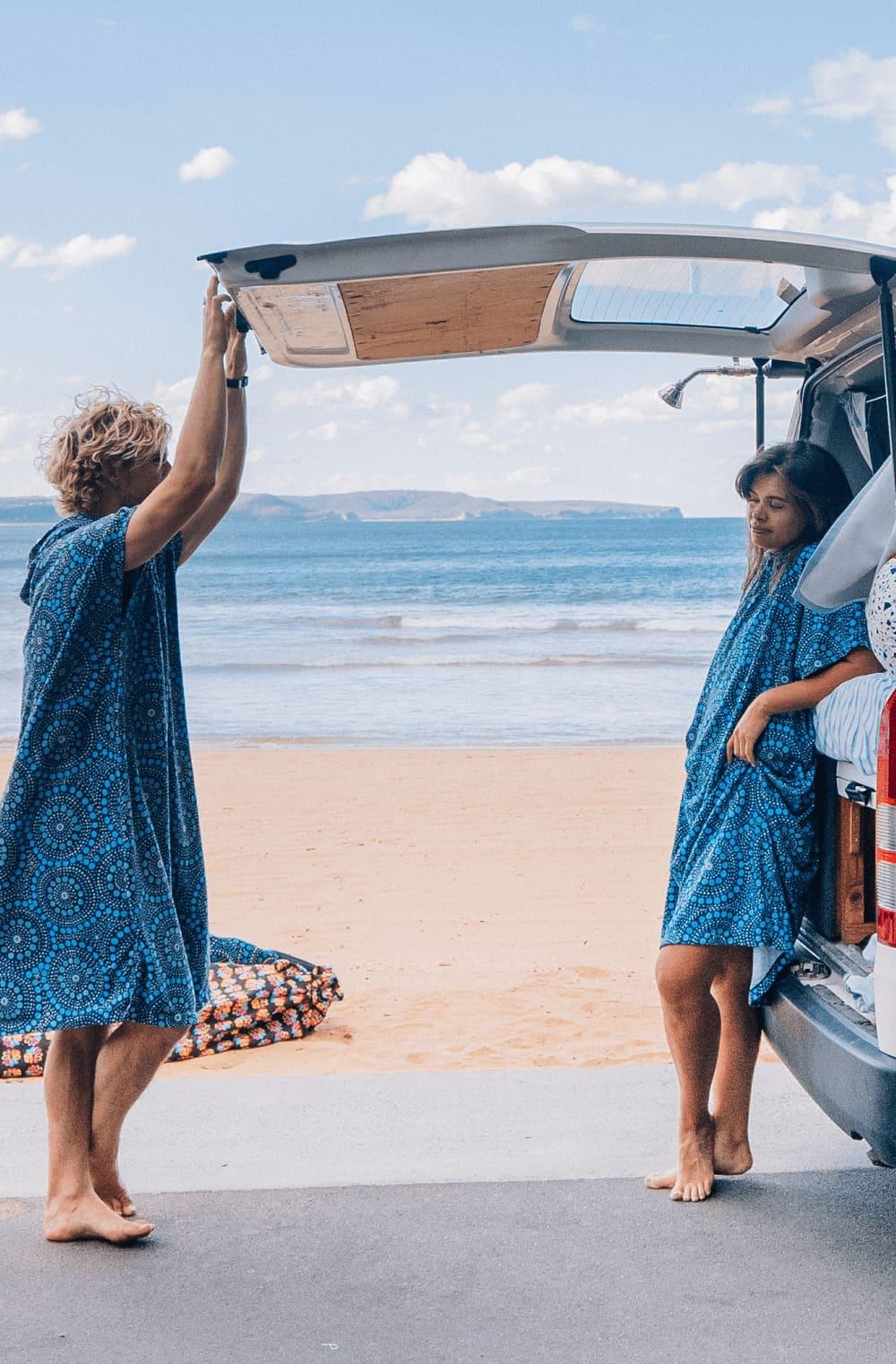 Boardsox Bombora Changing Poncho on model