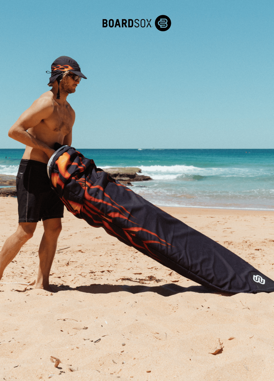 Boardsox Flames Recycled Short Surfboard Cover