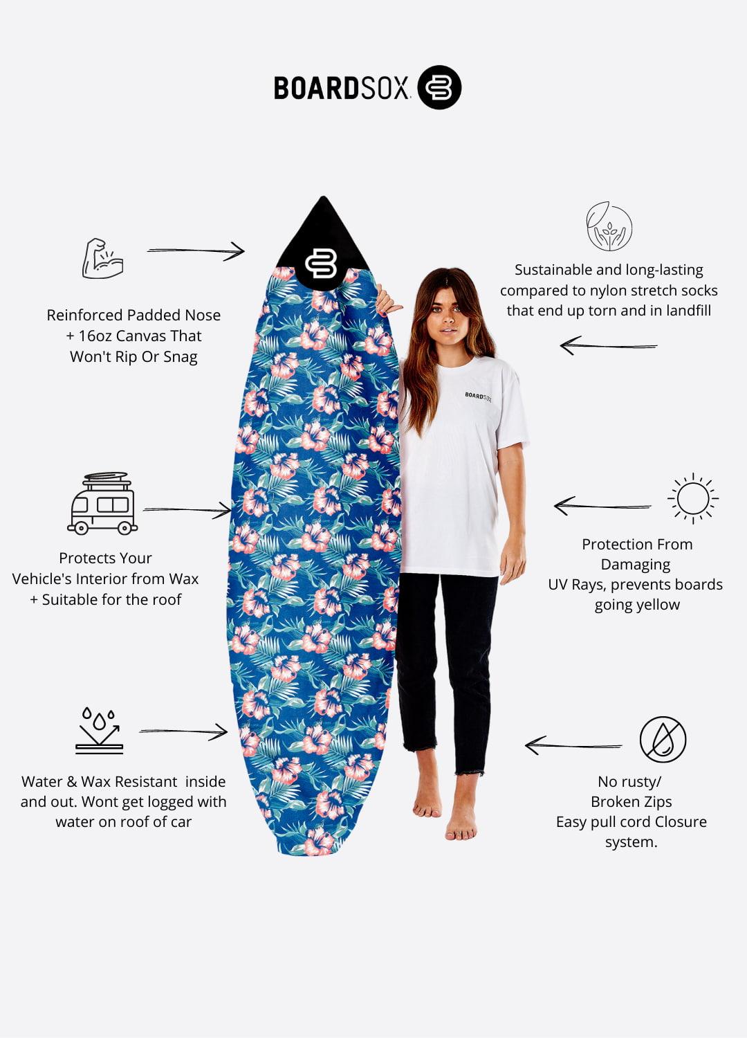 Boardsox Hawaiian Surfboard Cover - Shortboard features