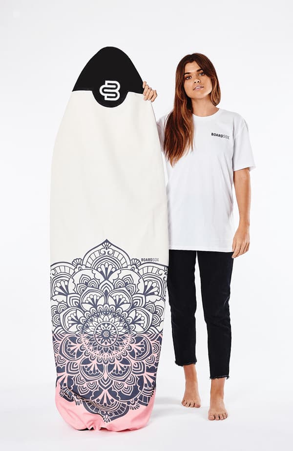 Boardsox Mandala Surfboard Sock - Funboard with model