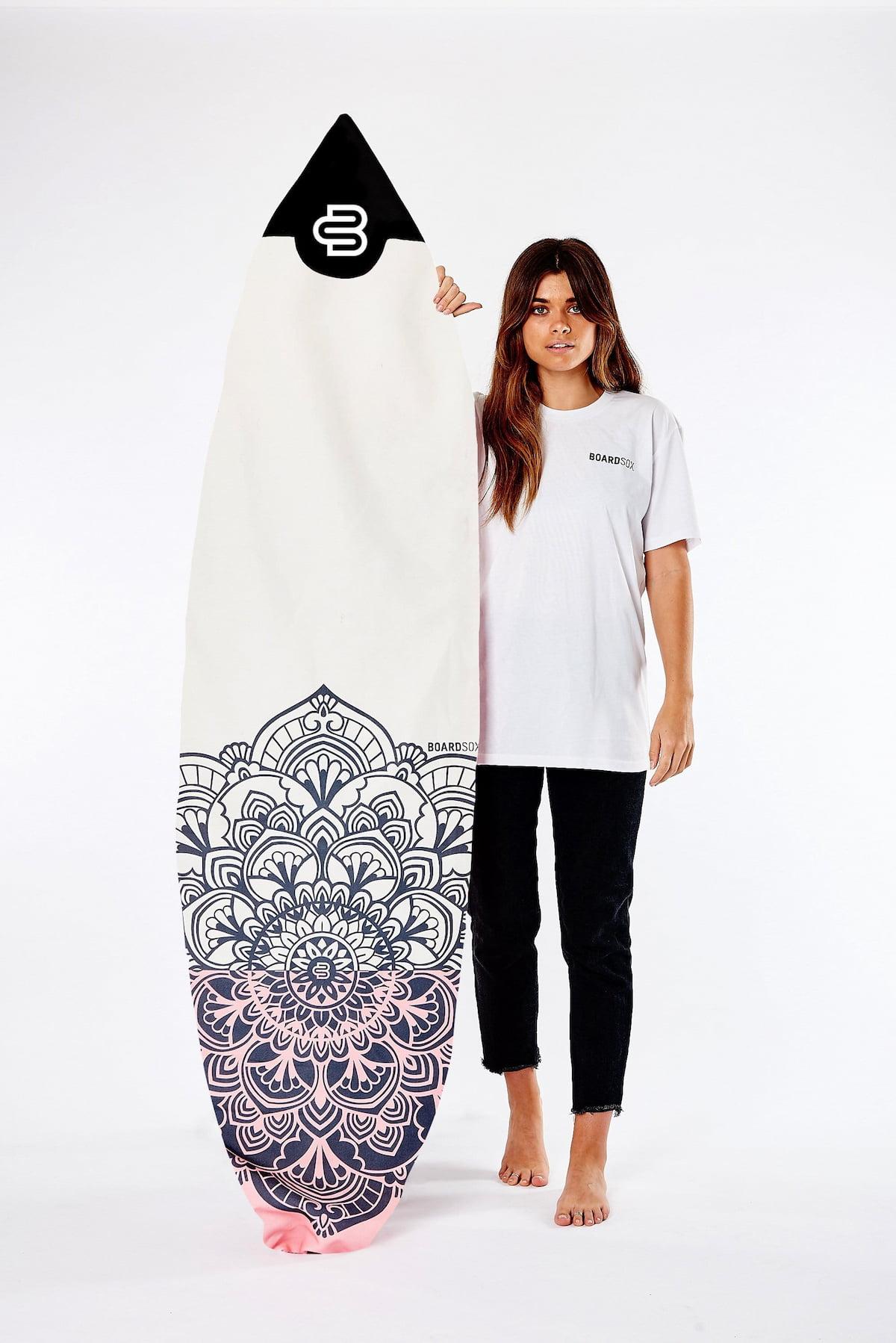 Boardsox Mandala Surfboard Sock - Shortboard with model