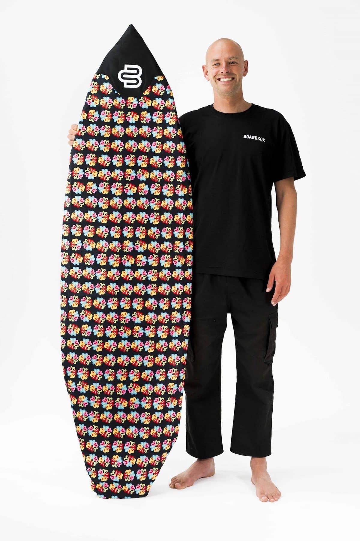 Boardsox Ozzie Wright Alien Love Flower Surfboard Cover - Shortboard with model